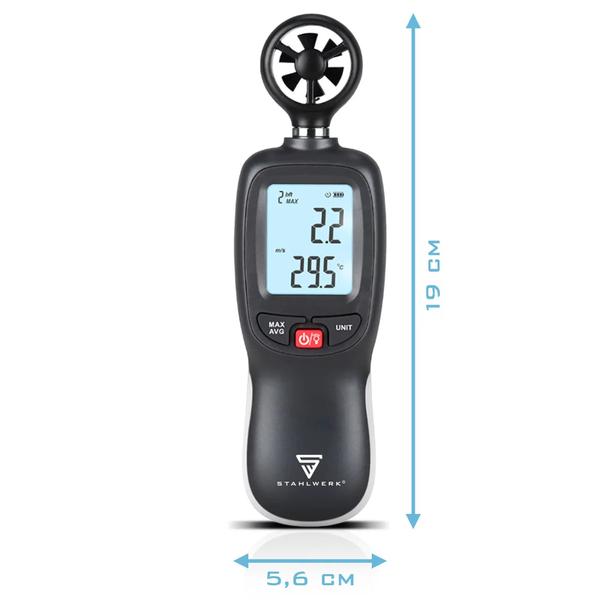 Set di misuratori STAHLWERK da 3 pezzi con anemometro, termoigrometro e luxmetro | Misurazione perfetta della velocità dell'aria, della temperatura, dell'umidità e dell'illuminamento