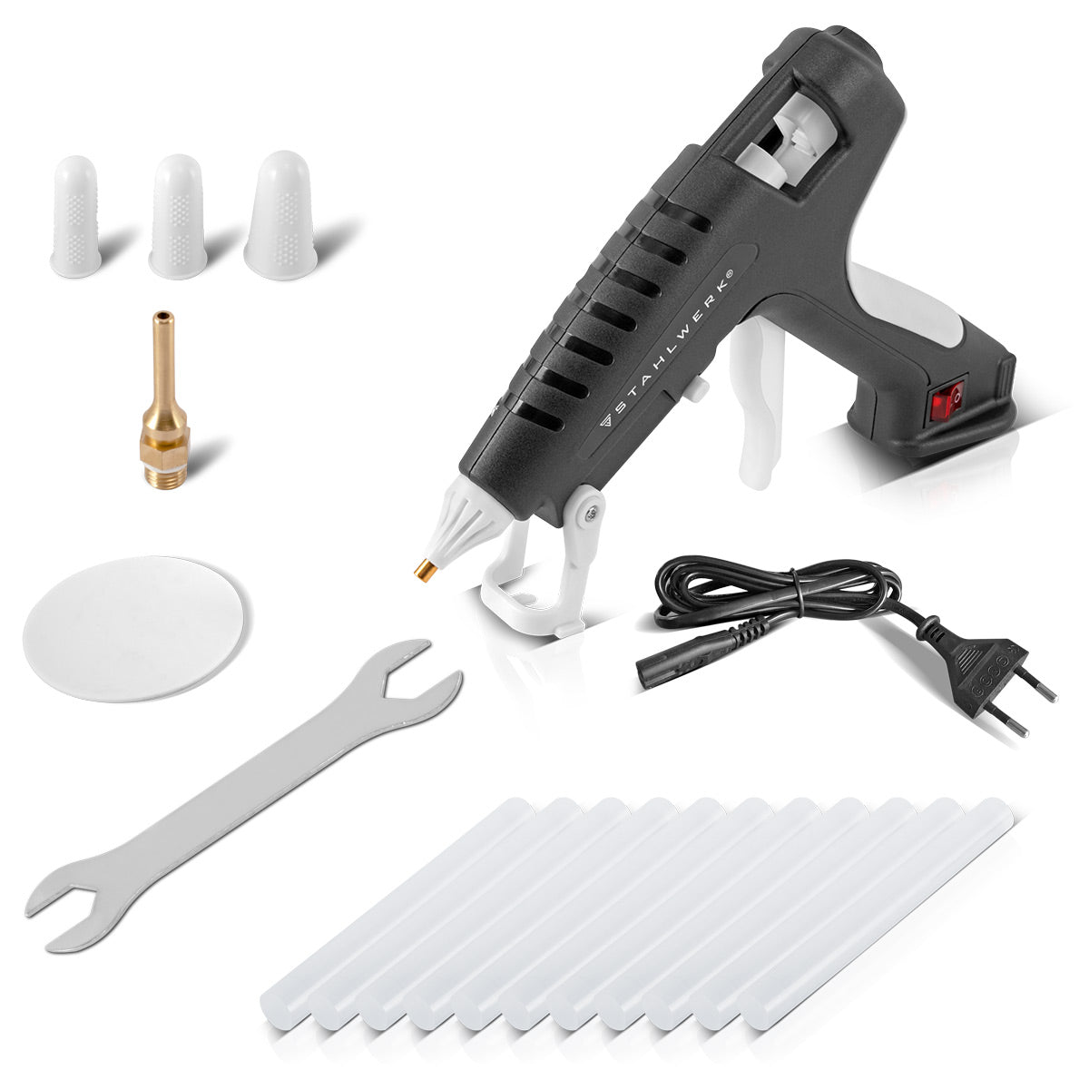 STAHLWERK Heißklebepistole HKP-250 ST Profi-Klebepistole / Heißkleber / Schmelzklebepistole mit Rückschlagventil und 250 Watt für 11 mm Heißklebestifte
