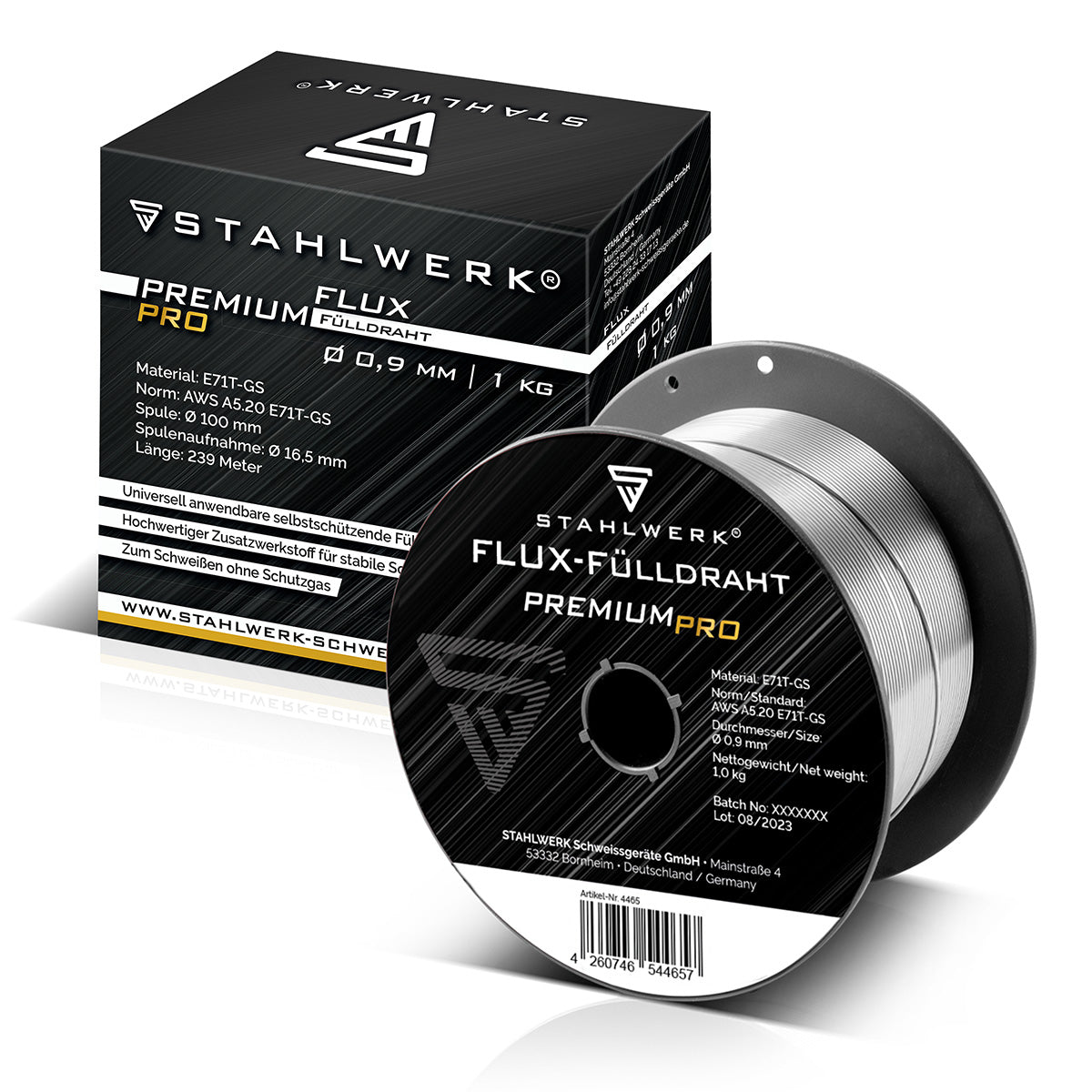 Steelwork Mig Mag Premium Welding wire-Fill wire E71T-GS Ø 0.9 mm S100 / D100 wire roll with 0.9 kg / flux filling wire