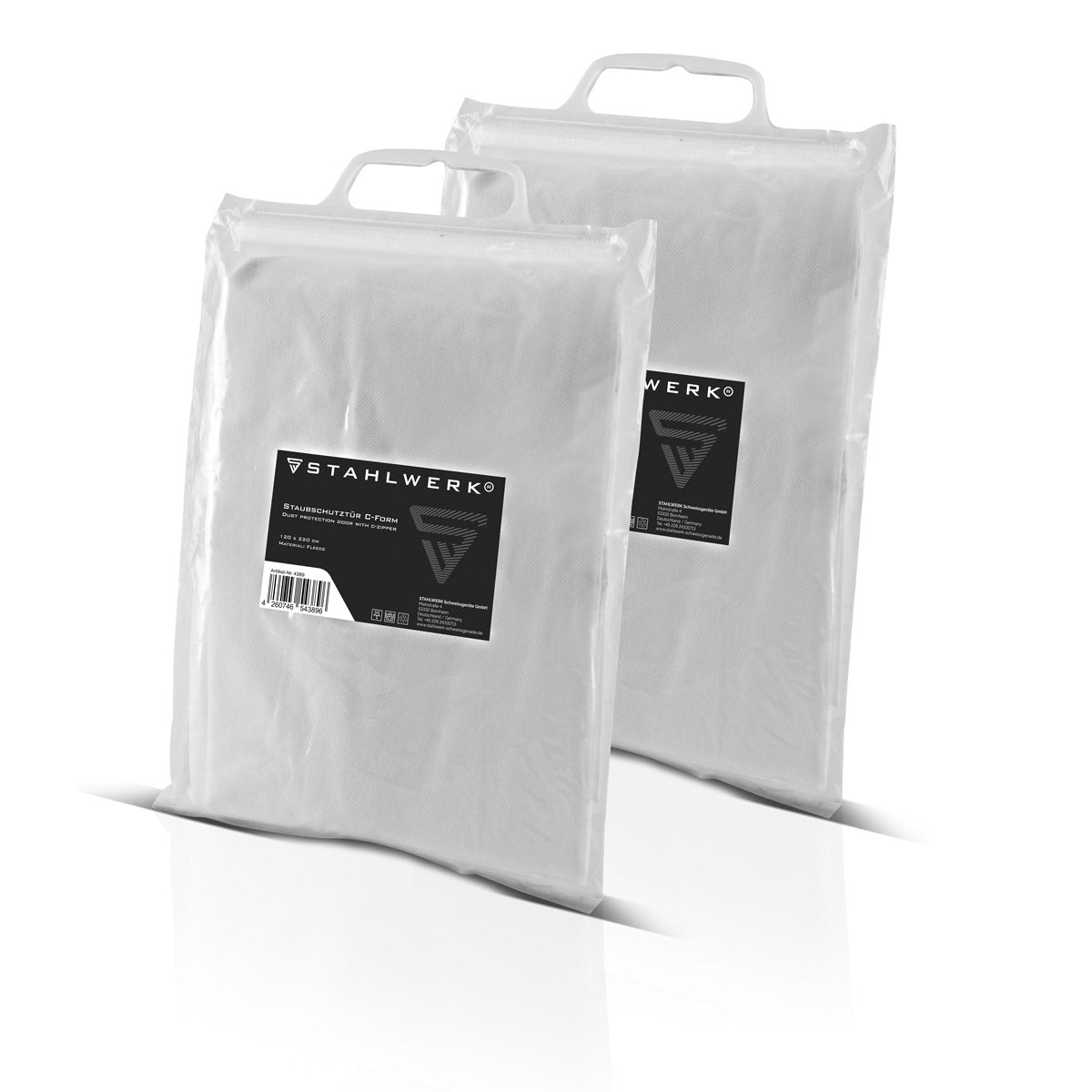 Stahlwerk Staub Protection Porte 2 Set C-Shape Casque Doche de poussière / Verrouille de saleté / rideau de poussière avec une fermeture à glissière intégrée