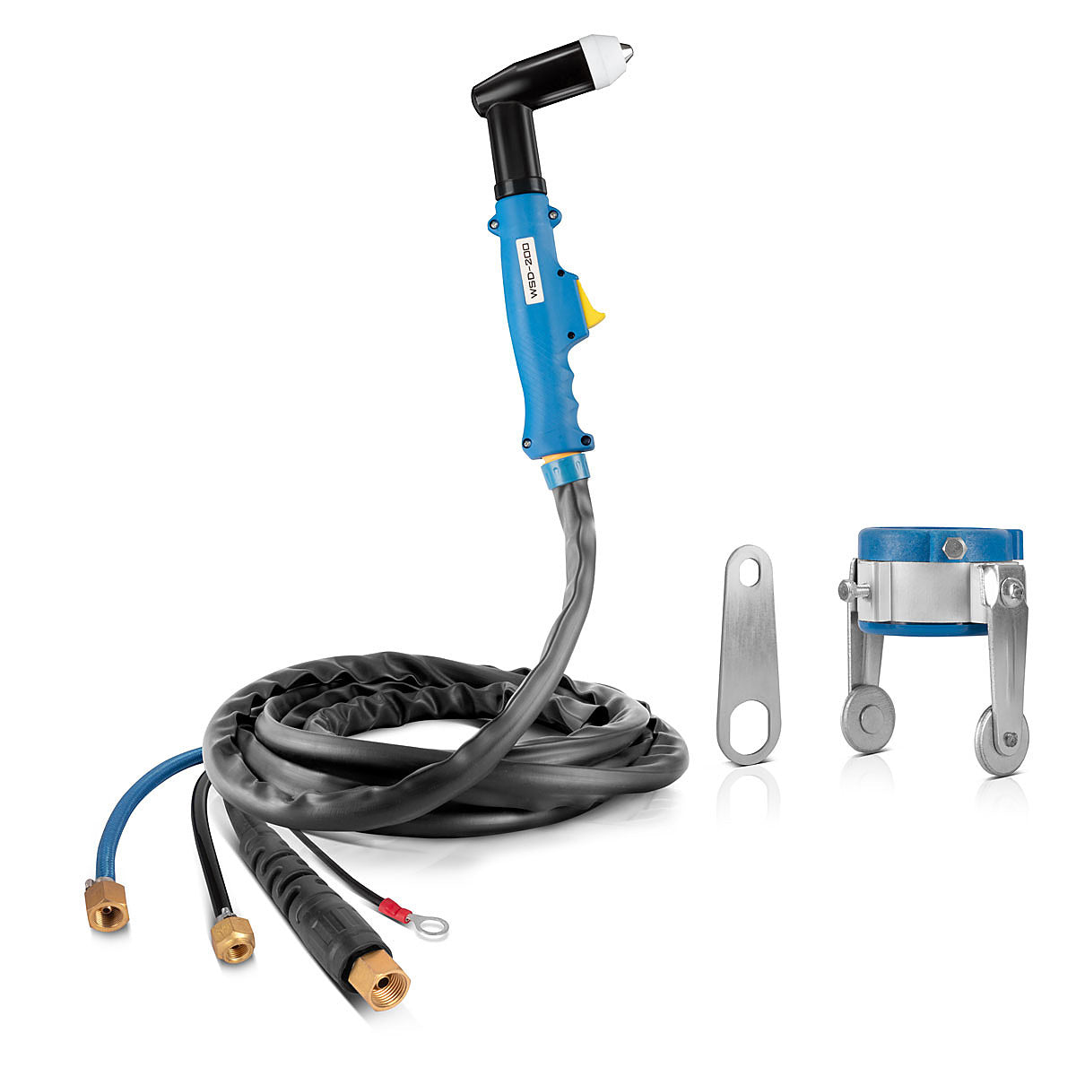 Stahlwerk WSD-200 water-cooled plasma cutting burners up to 200 A cut cutting burner | Plasma grenner with 5 m hose package and separate spacer | Role guide for plasma cutter