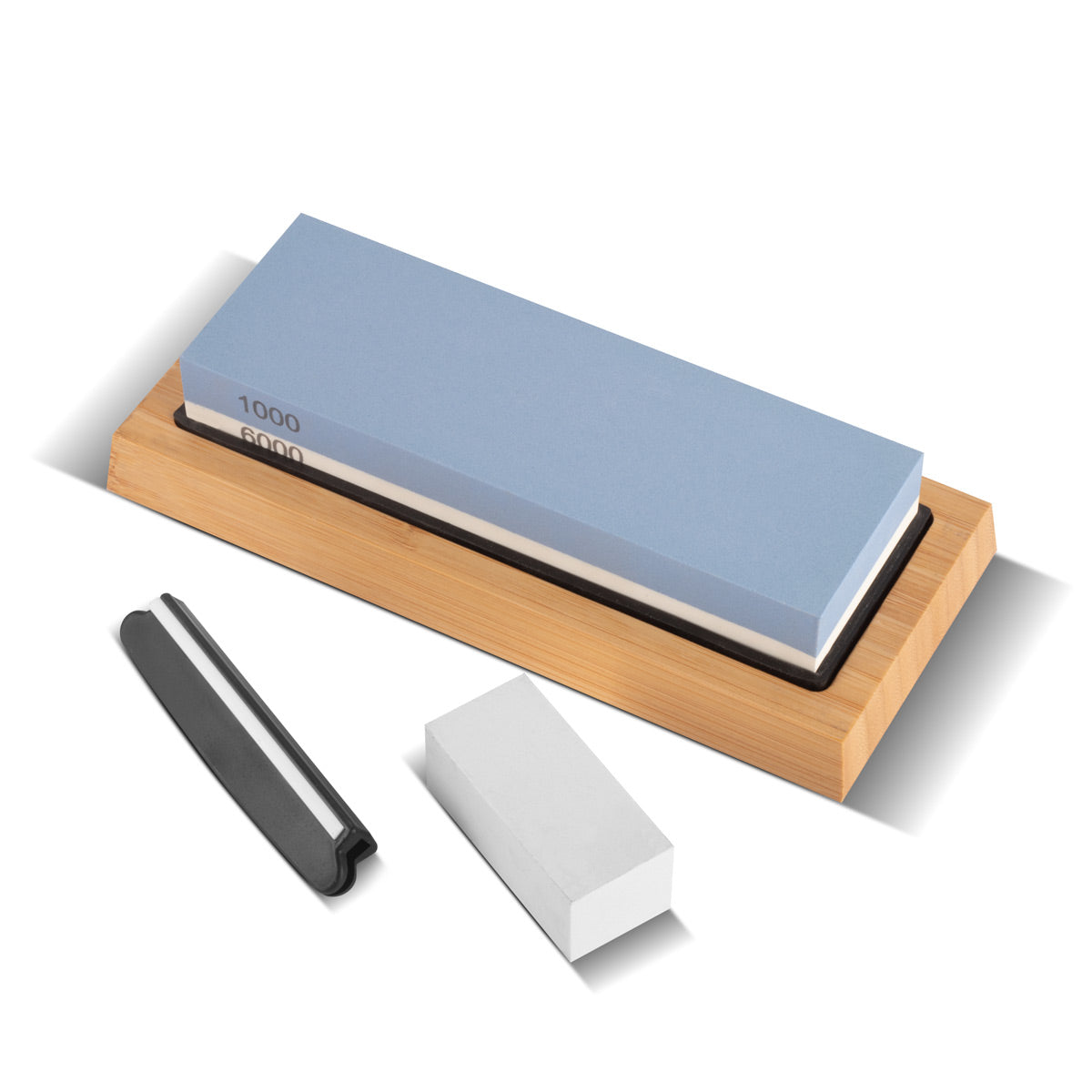 Stahlwerk Schleifstein set with 1000 | 6000 grit double-sided 2-in-1 Wetzstein | Sharp stone | Disassement stone | Resser sharpener with guide rail and non -slip base