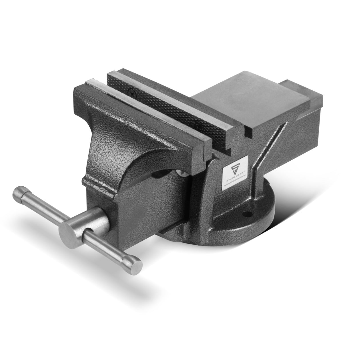 STAHLWERK Schraubstock BV-150 ST aus Gusseisen mit 150 mm Spannweite, Maschinenschraubstock | Werkbankschraubstock | Spannvorrichtung | Parallelschraubstock | Tischschraubstock mit Amboss