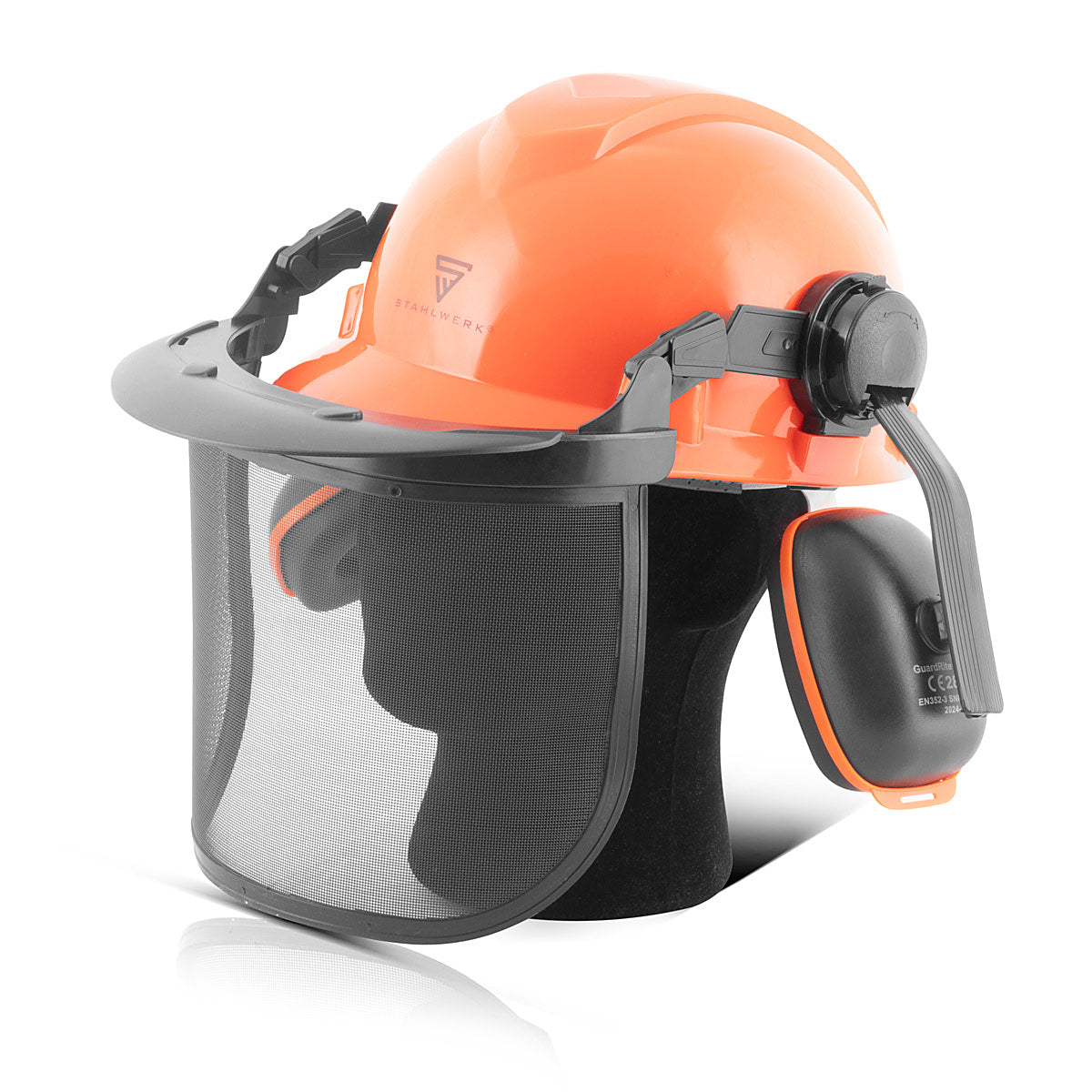 STAHLWERK FH-100 ST Forsthelm mit Visier und Gehörschutz EN397 EN352 EN1731 Schutzhelm | Sicherheitshelm | Kopfschutz | Arbeitshelm mit Gesichtsschutz | PSA für Agrar-, Forst- und Baugewerbe