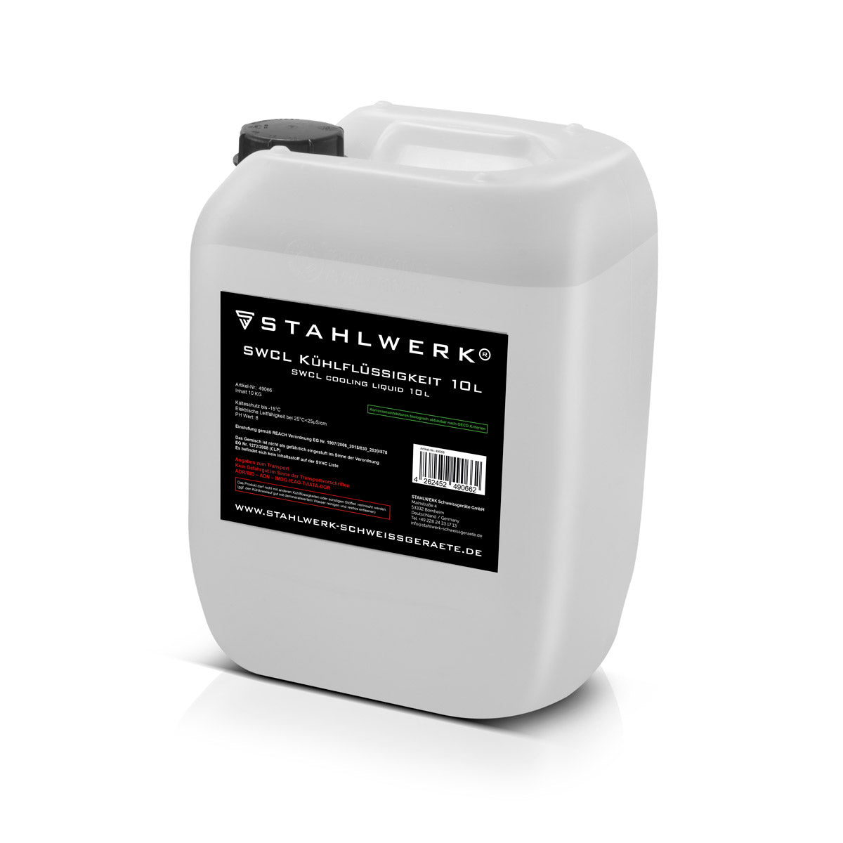 Fluido di raffreddamento SWCL 10 L SCOPISTRA da 25 µs/cm a -15 ° C Freve di raffreddamento | Raffreddamento ad acqua | Acqua di raffreddamento per refrigeratori d'acqua e pacchetti di tubi pieni di acqua di dispositivi di saldatura e taglieri al plasma
