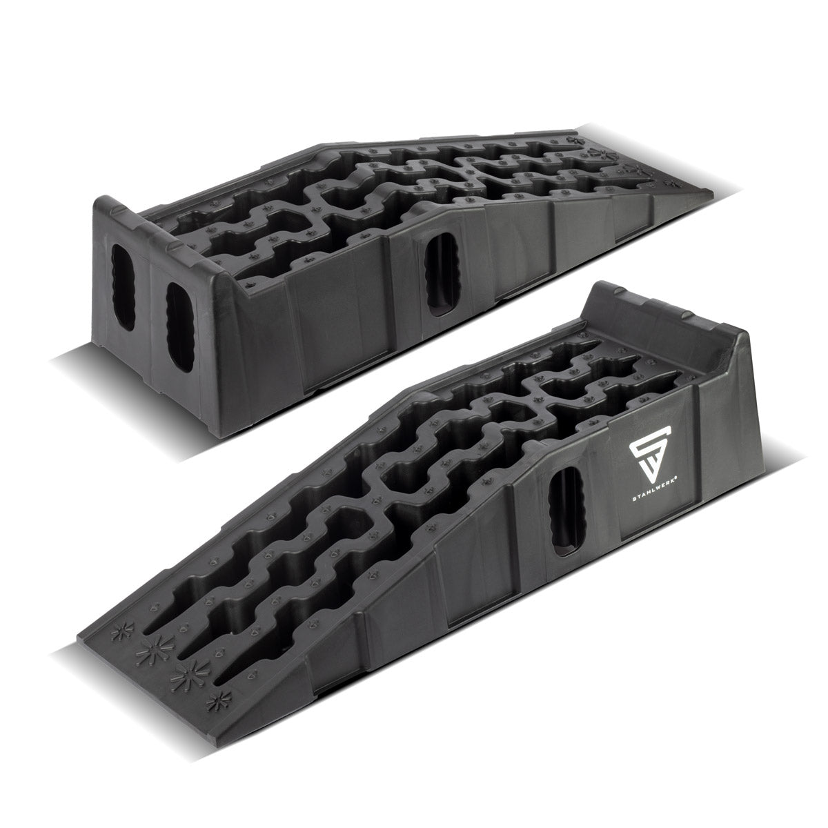 Cale de marche STAHLWERK GT-15 ST lot de 2 avec capacité de charge de 6 t 905 x 330 x 215 mm cale de rampe | Cale de roue | Rampe d'accès | Rampe | Cale de compensation pour camping-cars, caravanes, caravanes ou remorques