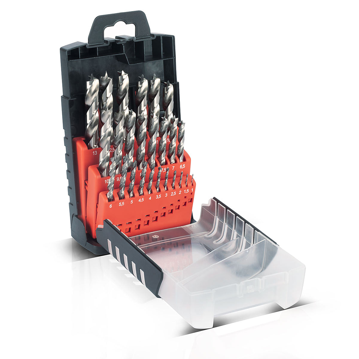 Acciaio HSS Drill a spirale in legno 25 Set 1-13 mm DIN 338 Drill di legno | Drill HSS | Bohrer Set | Set di trapani con bordi affilati e punta di centraggio per buchi precisi