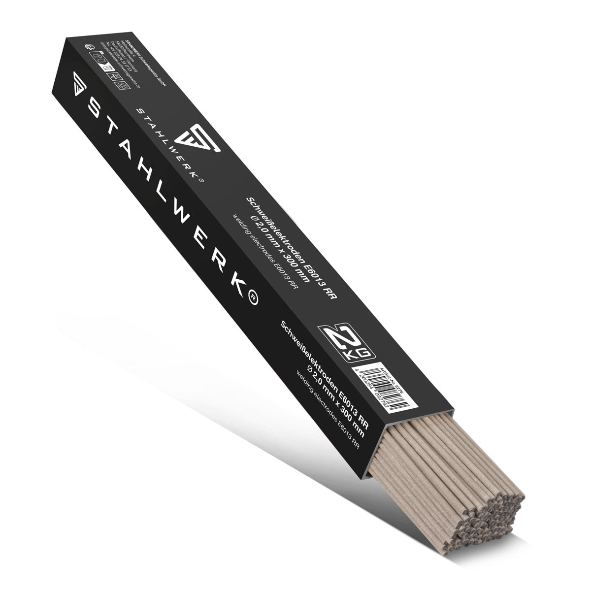 STAHLWERK stick electrodes AWS E6013RR thick rutile coated 2 mm x 300 mm welding current 50-70 A, high chemical purity 2 kg MMA ARC