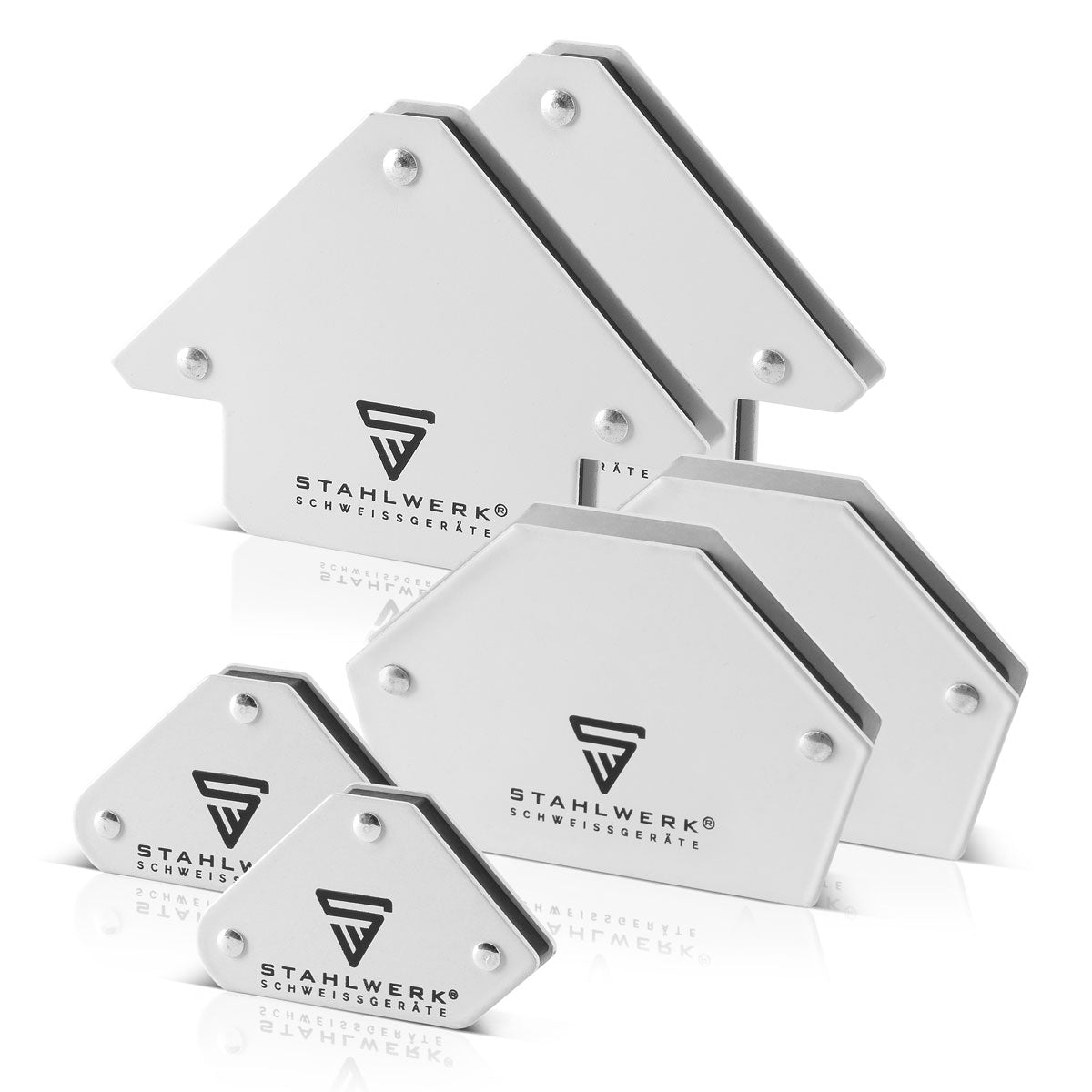 STAHLWERK 6 × magnetic welding angle magnetic angle welding magnet 30° x 45° x 60° x 75° x 90° x 135°, 2 x 4 kg / 9 lbs + 4 x 11.3 kg / 25 lbs
