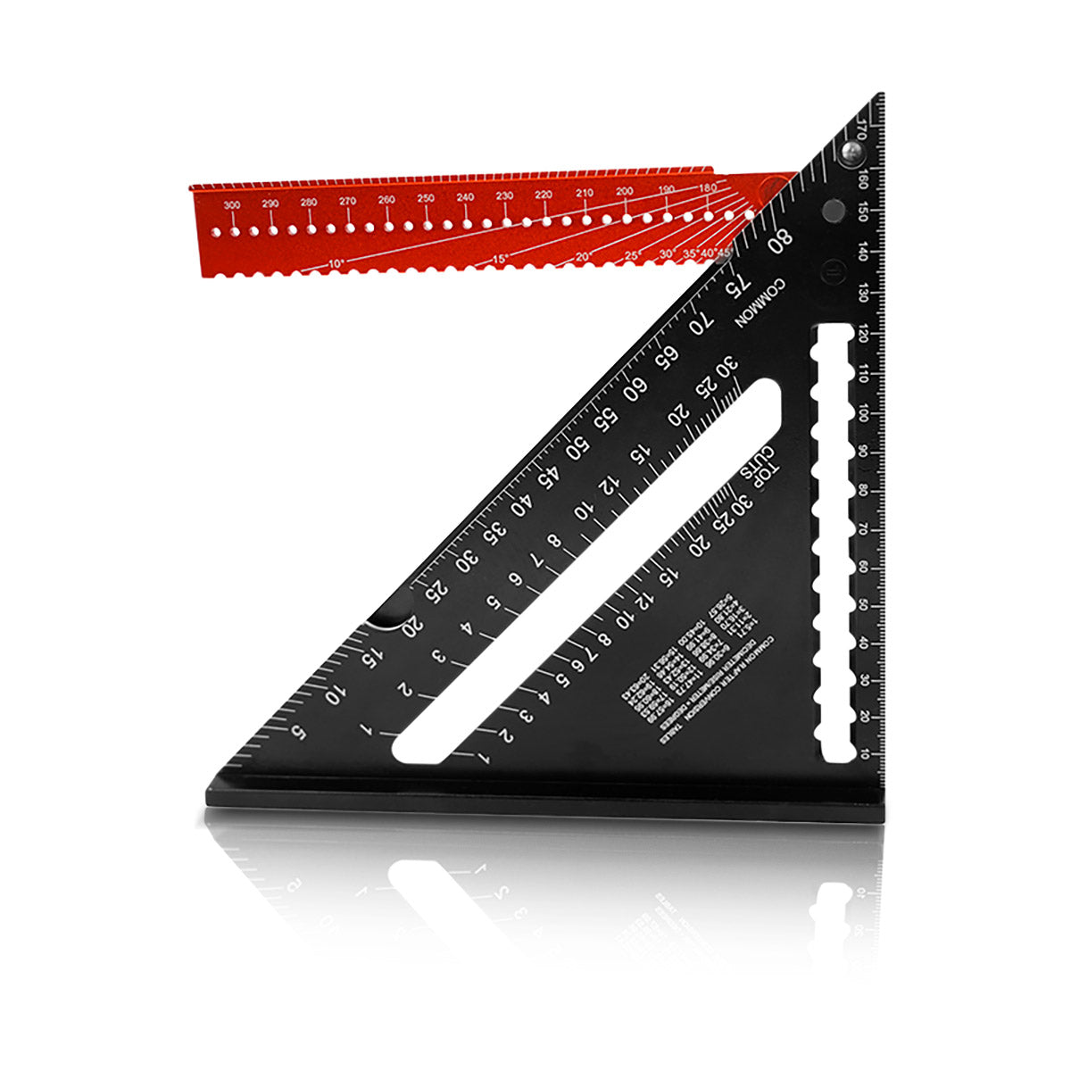 Triangle d'angle de l'usine en acier avec un couteau au plafond en aluminium d'attaque | Triangle d'angle Matt | Zimmermannswinkel | Angle multifonctionnel pour une mesure précise, des déchirures, du marquage et du dessin