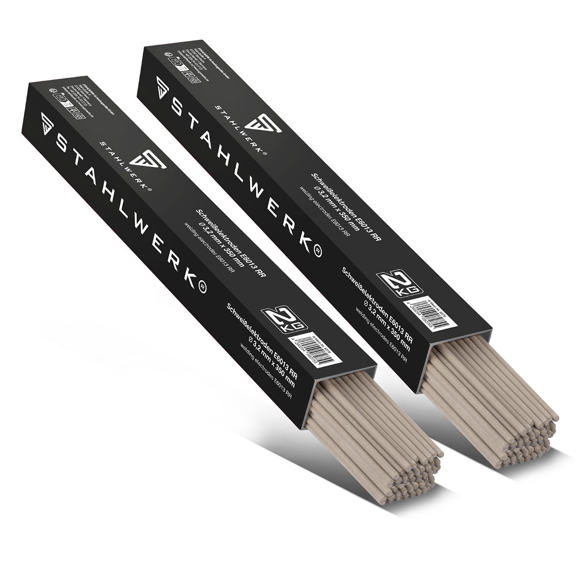 STAHLWERK 2x elettrodi a barra AWS E6013RR rivestimento rutile spesso 3,2 x 350 mm, corrente di saldatura 90-130 A, elevata purezza chimica, 2 kg MMA ARC.