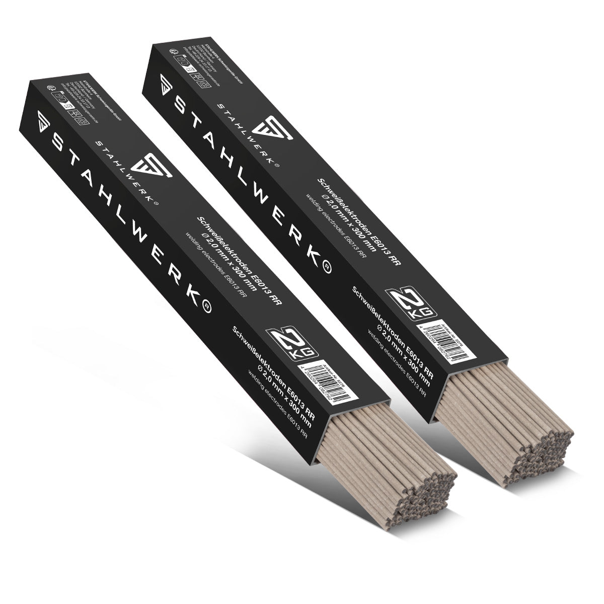 STAHLWERK 2 x AWS E6013RR stick electrodes thick rutile coated 2 mm x 300 mm, welding current 50-70 A, high chemical purity, 2 kg MMA ARC