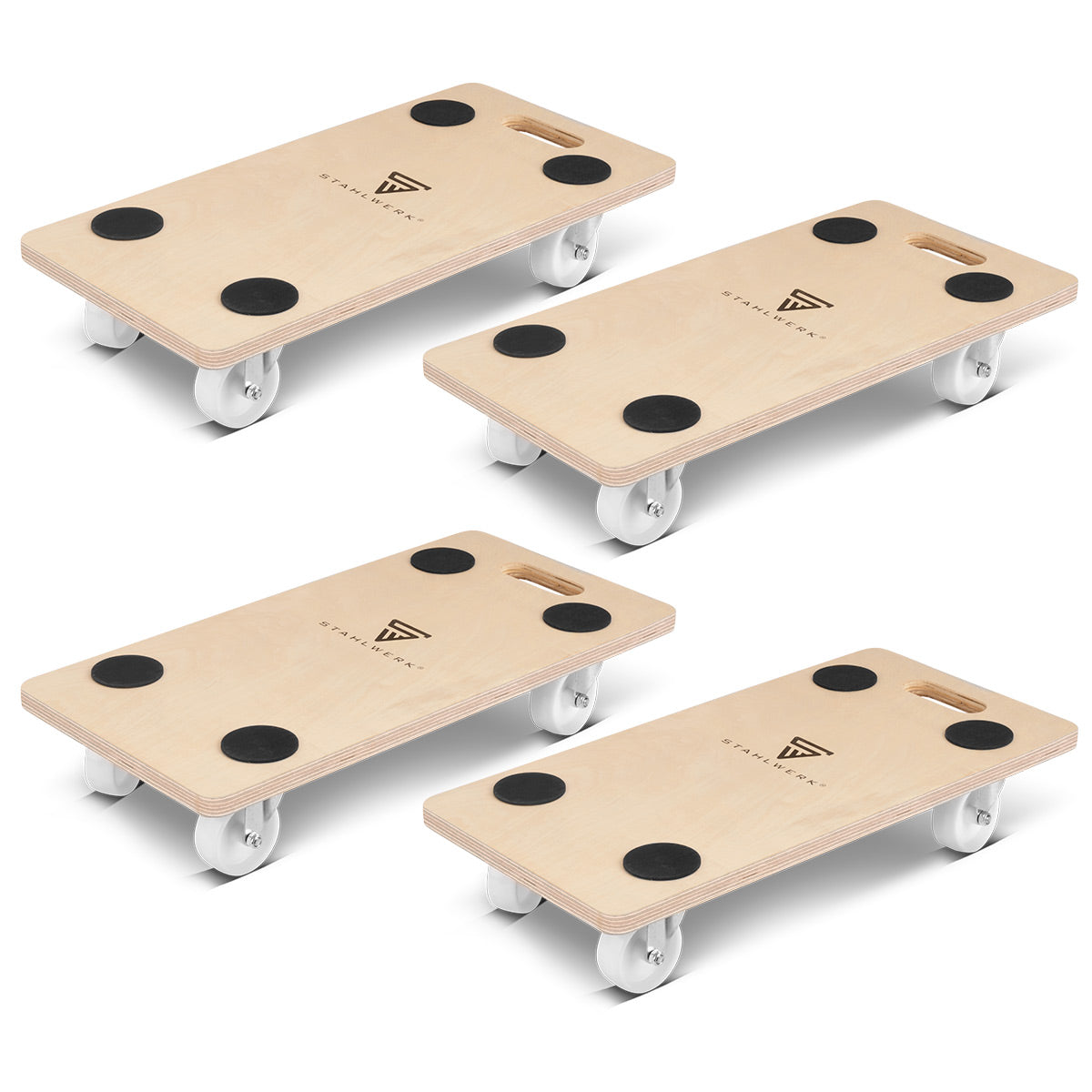 Trolebre de acero TR-250 ST 4 Conjunto con capacidad de carga de 250 kg y rodillos de dirección resistentes a la abrasión 58 x 29 cm de plataforma de plataforma | Coche de transporte | Roller de muebles | Tablero de rodillos | Mandizadores | Transportista