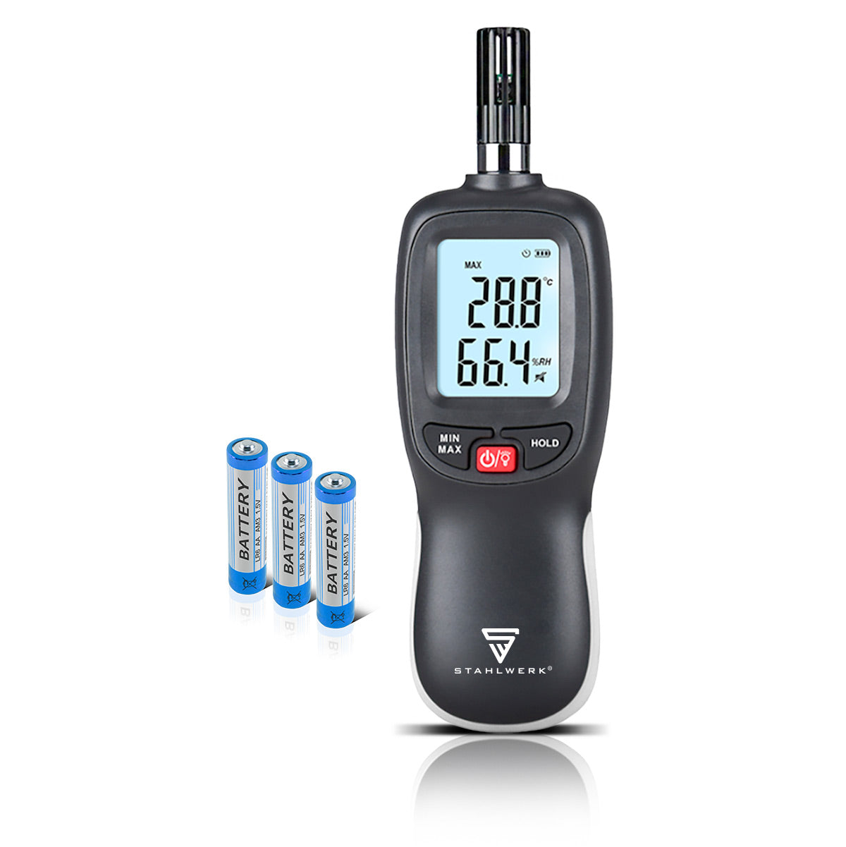 STAHLWERK humidity and temperature measuring device | Precise digital measuring device for professional determination of the room climate | Ideal for controlling temperature and humidity