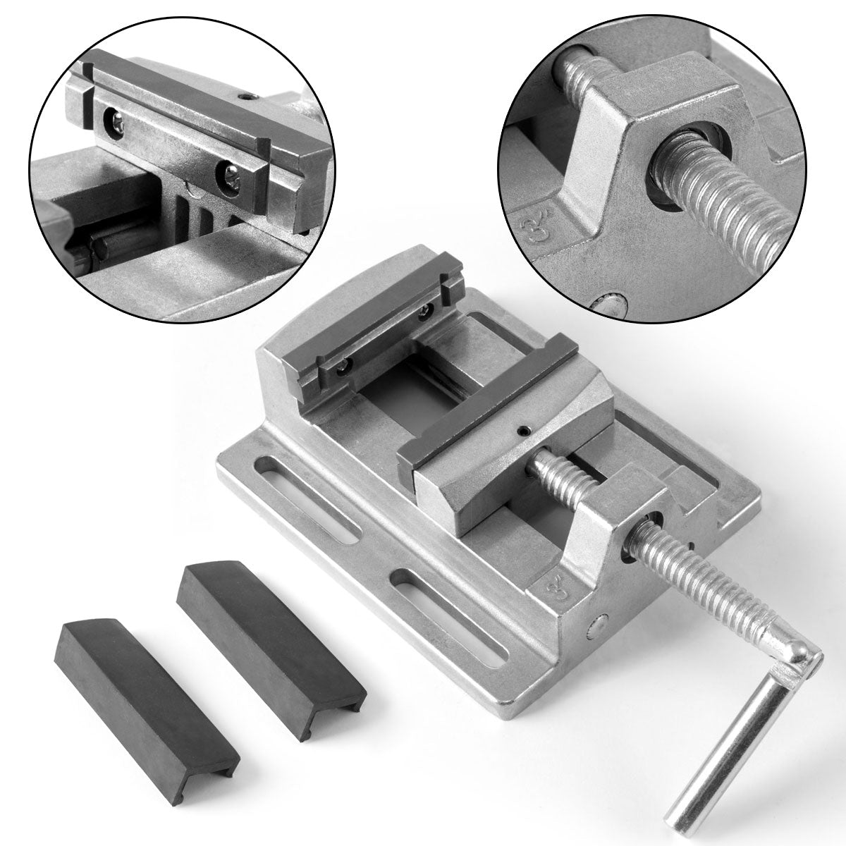 Steelworks FZ-76 ST stable machine vice with hardened jaws for workpieces made of metal, wood and plastic