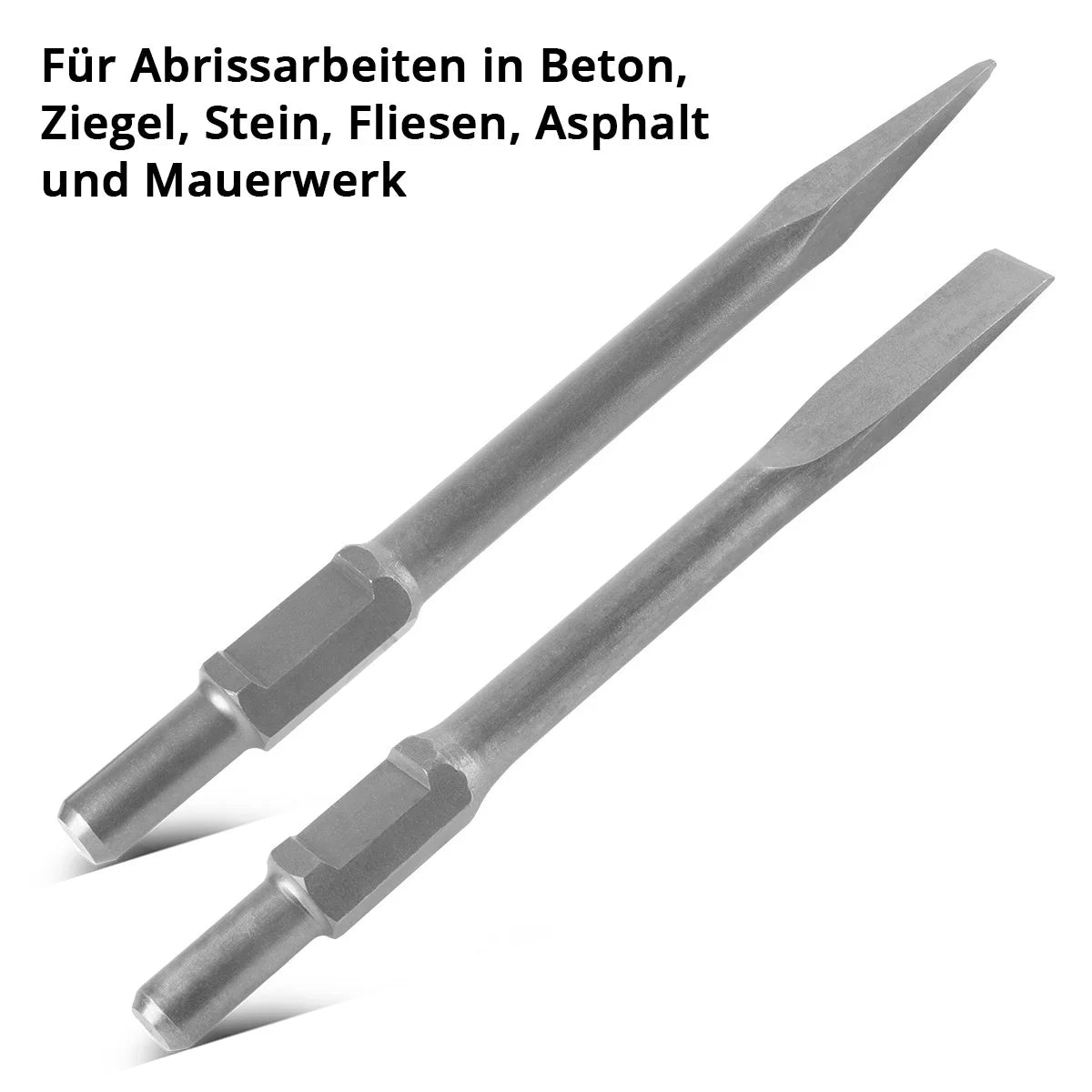Acciaio scalpello 2 set con scalpello piatto e scalpello a punta 30 x 380 mm Six Cine Registrazione per il martello di demolizione | STEMMHAMMER | Meißelhammer | Schlager | Bohrhammer | Martello di demolizione