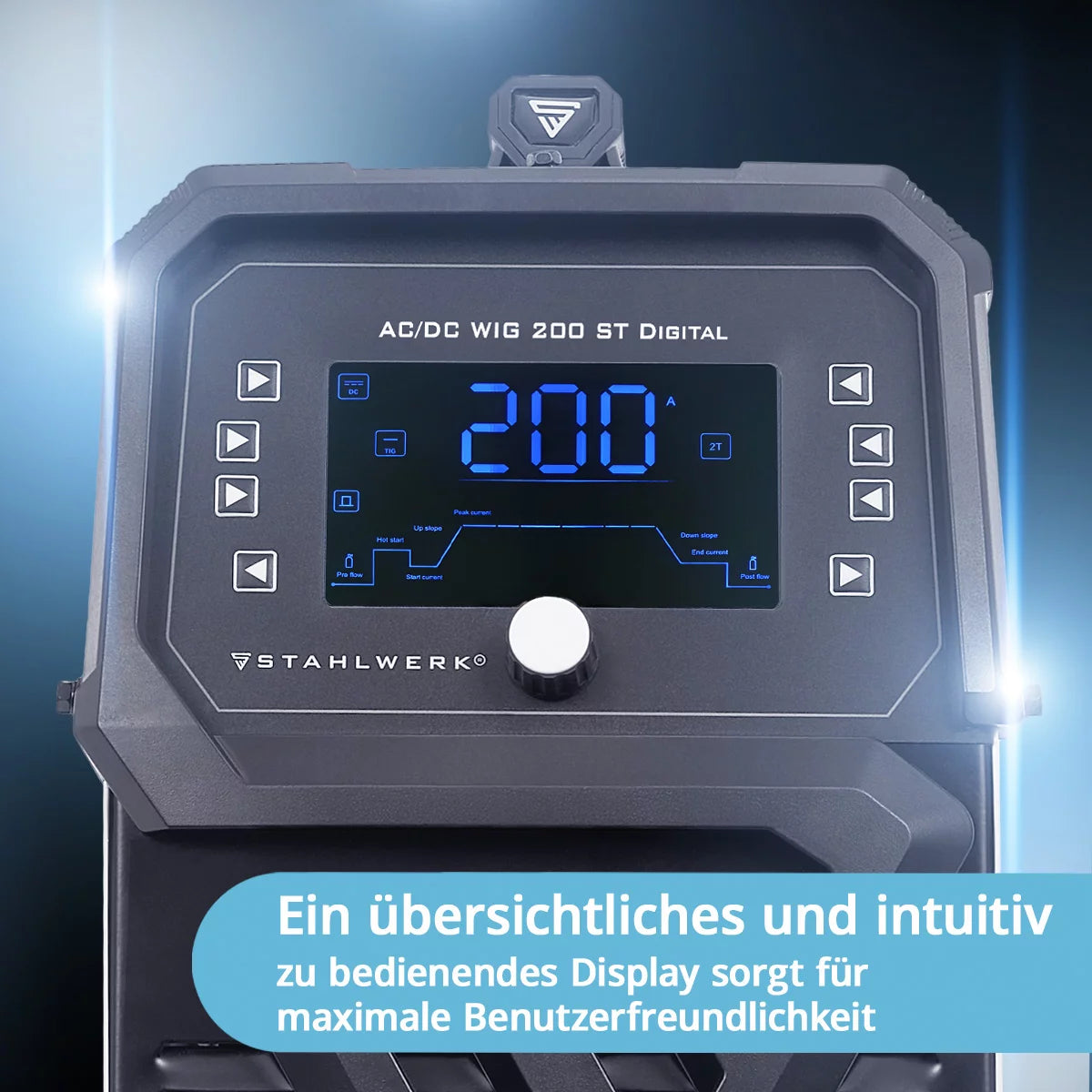 STAHLWERK Schweißgerät AC/DC WIG 200 ST Digital 2026 | 3-in1 Kombi-Schweißgerät | Spot-Funktion | Integrierte Clean-Funktion | Alu-geeigneter WIG/MMA Inverter mit 200 A | Fernregelbar | Digitales Bedienfeld