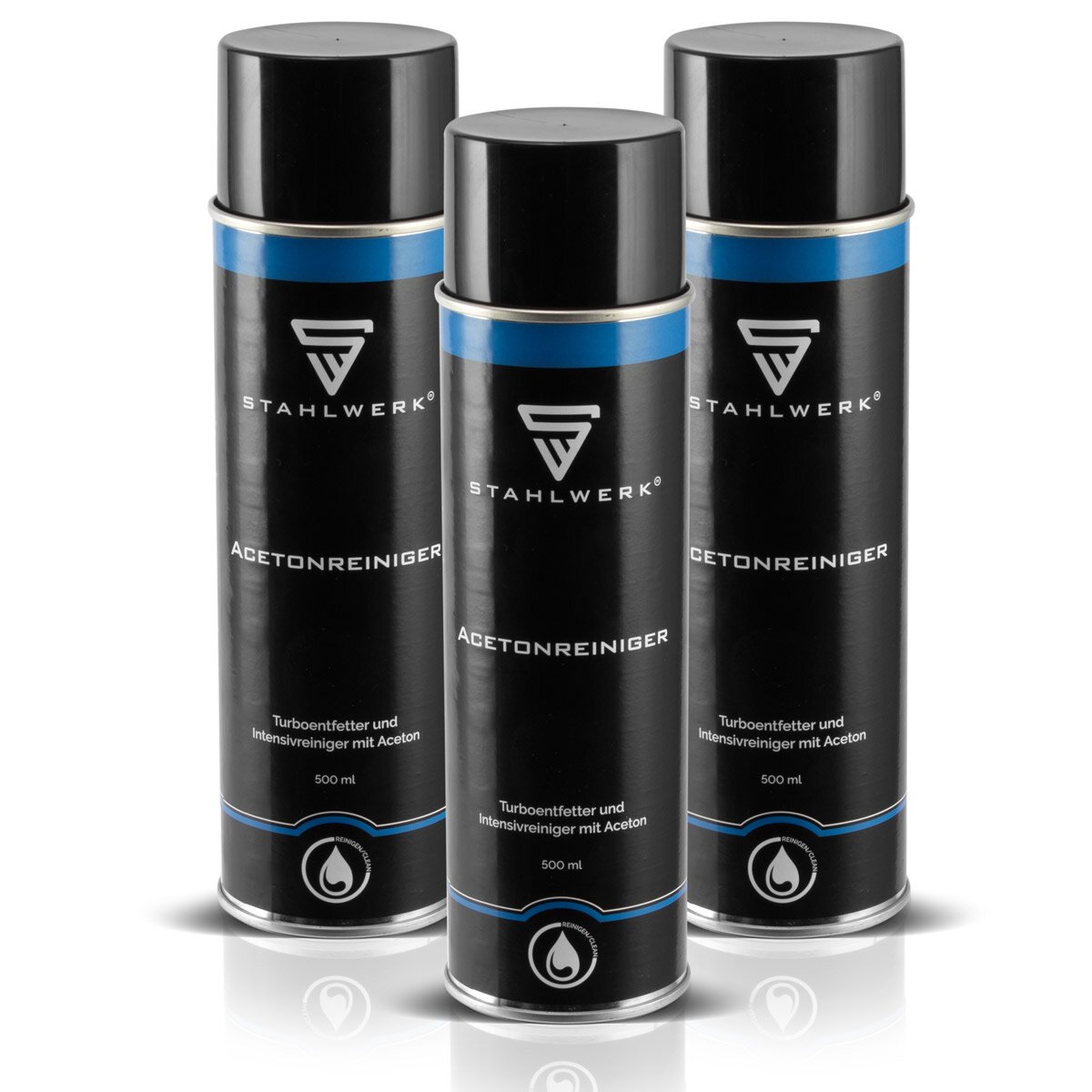 Steelworks 3 Set Aceton cleaner and turbo fold for cleaning and degreasing brakes and mechanical parts, suitable for industry, workshop and DIY
