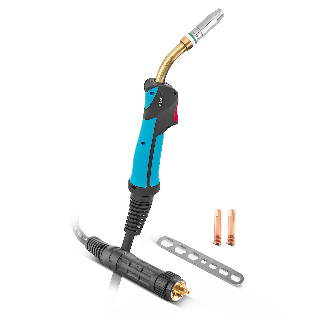Torche de soudage STAHLWERK AK25 avec paquet de tuyaux de 3 mètres | Accessoires de soudage professionnels pour postes de soudage MIG/MAG à gaz inerte avec connexion centrale Euro Pistolet de soudage MIG/MAG refroidi au gaz 180 ampères