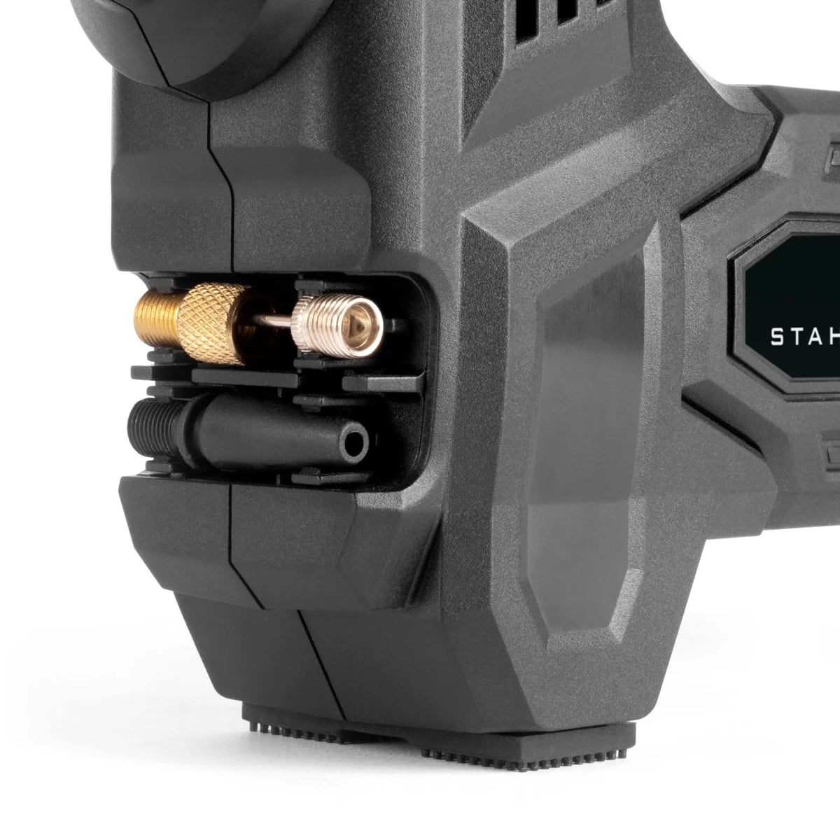 Compresseur d'air sans fil STAHLWERK ADK-20 ST | 72 watts de puissance et batterie 2 Ah | Mini compresseur pour gonfler pneus, ballons | Pompe à air électrique avec affichage numérique et éclairage | Compresseur d'air
