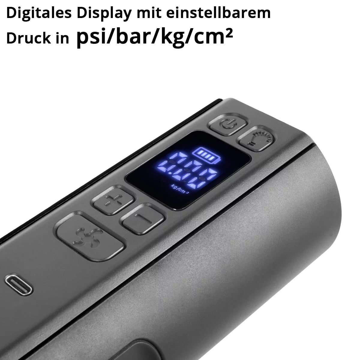 ضاغط لاسلكي STAHLWERK HF-800 ST | ضاغط الإطارات ببطارية ليثيوم 4,000 مللي أمبير | قوة 80 واط، كحد أقصى. 4.2 بار | شاشة رقمية مع رطل لكل بوصة مربعة/بار/كجم/سم² | إيقاف التشغيل التلقائي | ضوء العمل LED