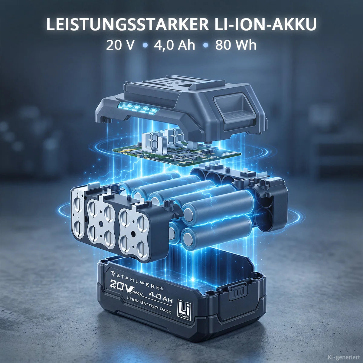 STAHLWERK Akku-Säbelsäge CHANTAL | 20 Volt-System | 2.800 U/min | 25,4 mm Hub | Reciprosäge für Holz, Metall, Kunststoff und Gipskarton | Brushless