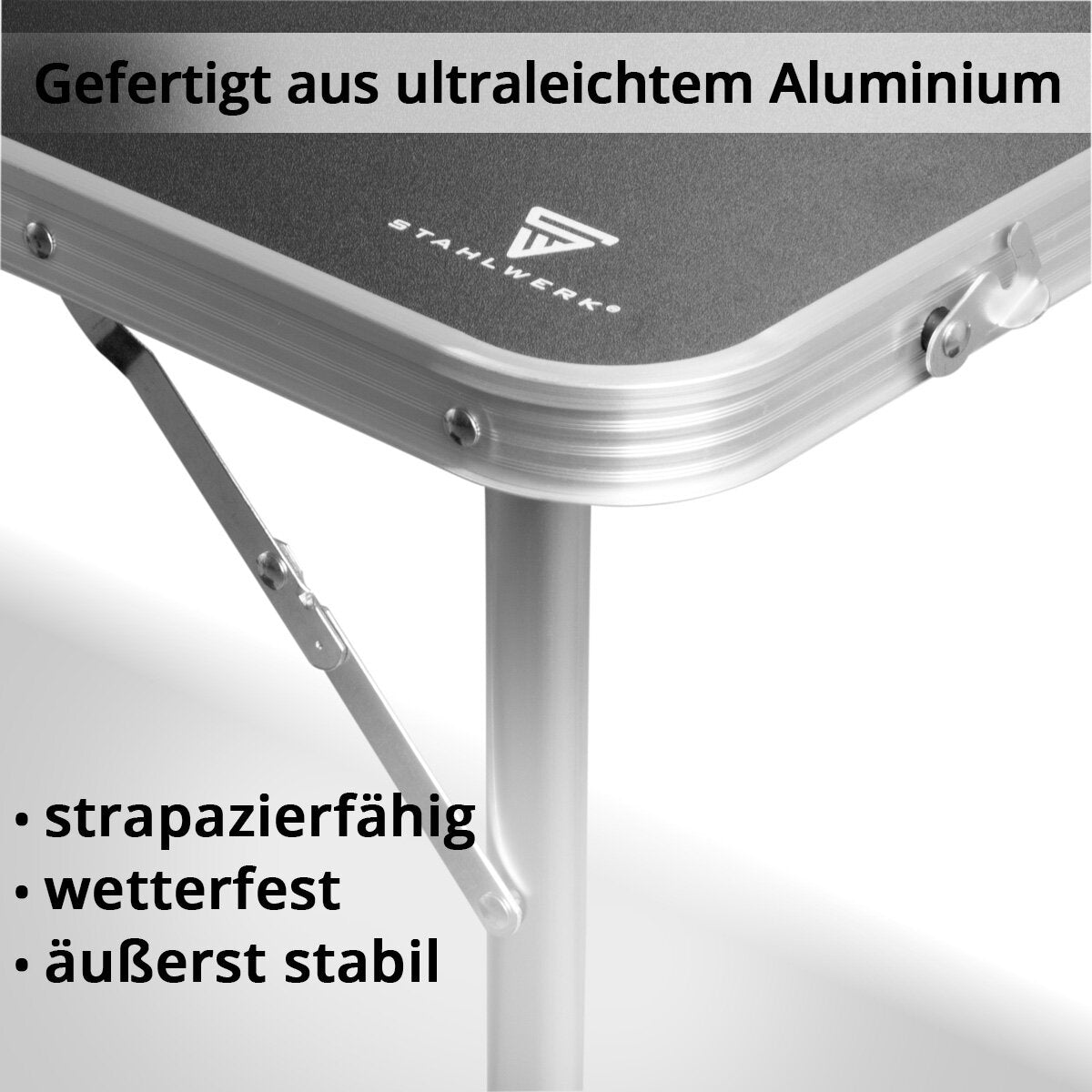 Table de camping en acier avec 4 tabourets | Tableau de pliage réglable en aluminium réglable 120 x 60 x 55 - 70 cm Tableau de jardin | Meubles de camping | Table pliante | Ensembles de table pliables dans l'ensemble avec 4 chaises de camping