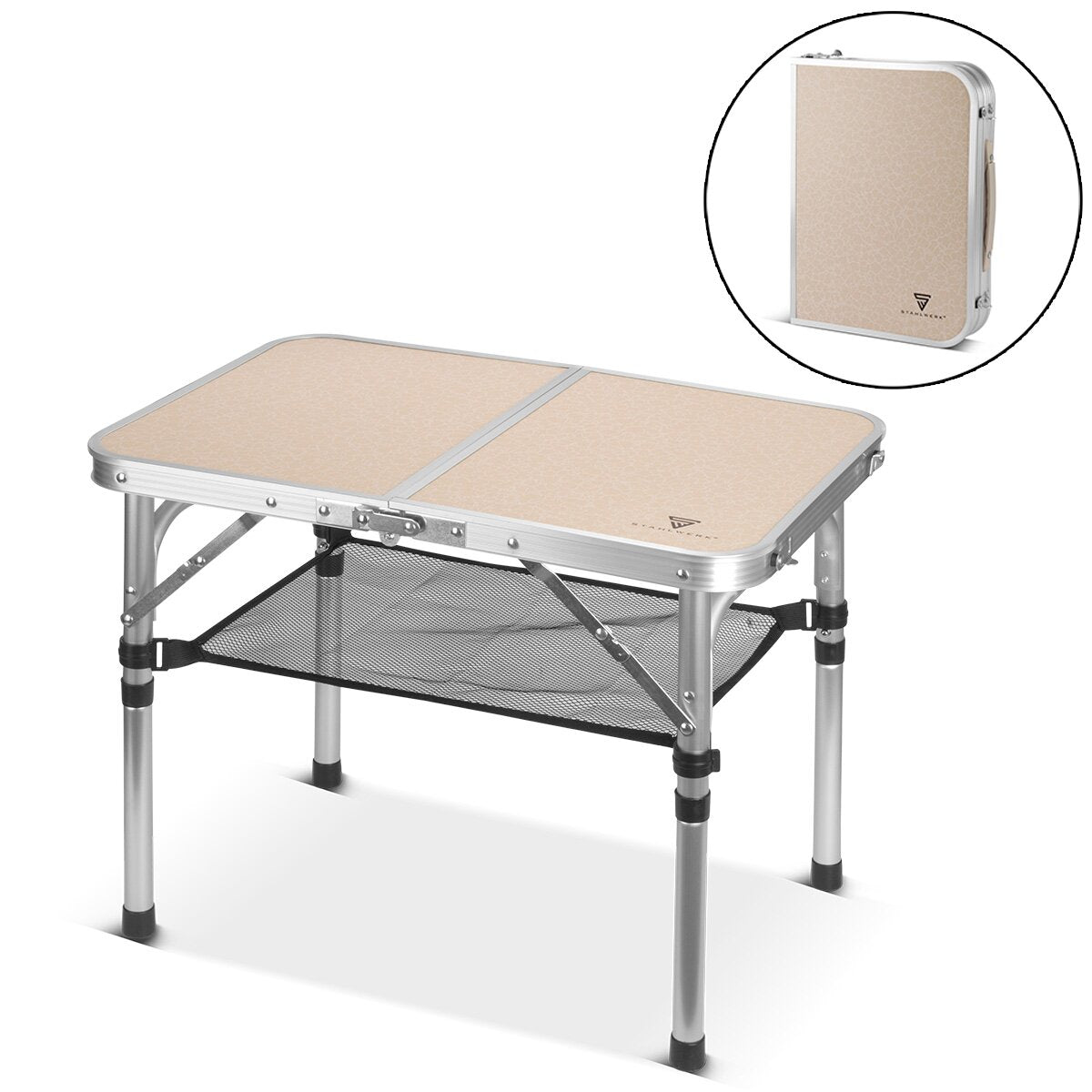 Tableau de pliage en aluminium Steelworks 60 x 40 x 48 cm Tableau de camping | Table en aluminium | Table de jardin | Meubles de camping | Table pliante | Table de pique-nique