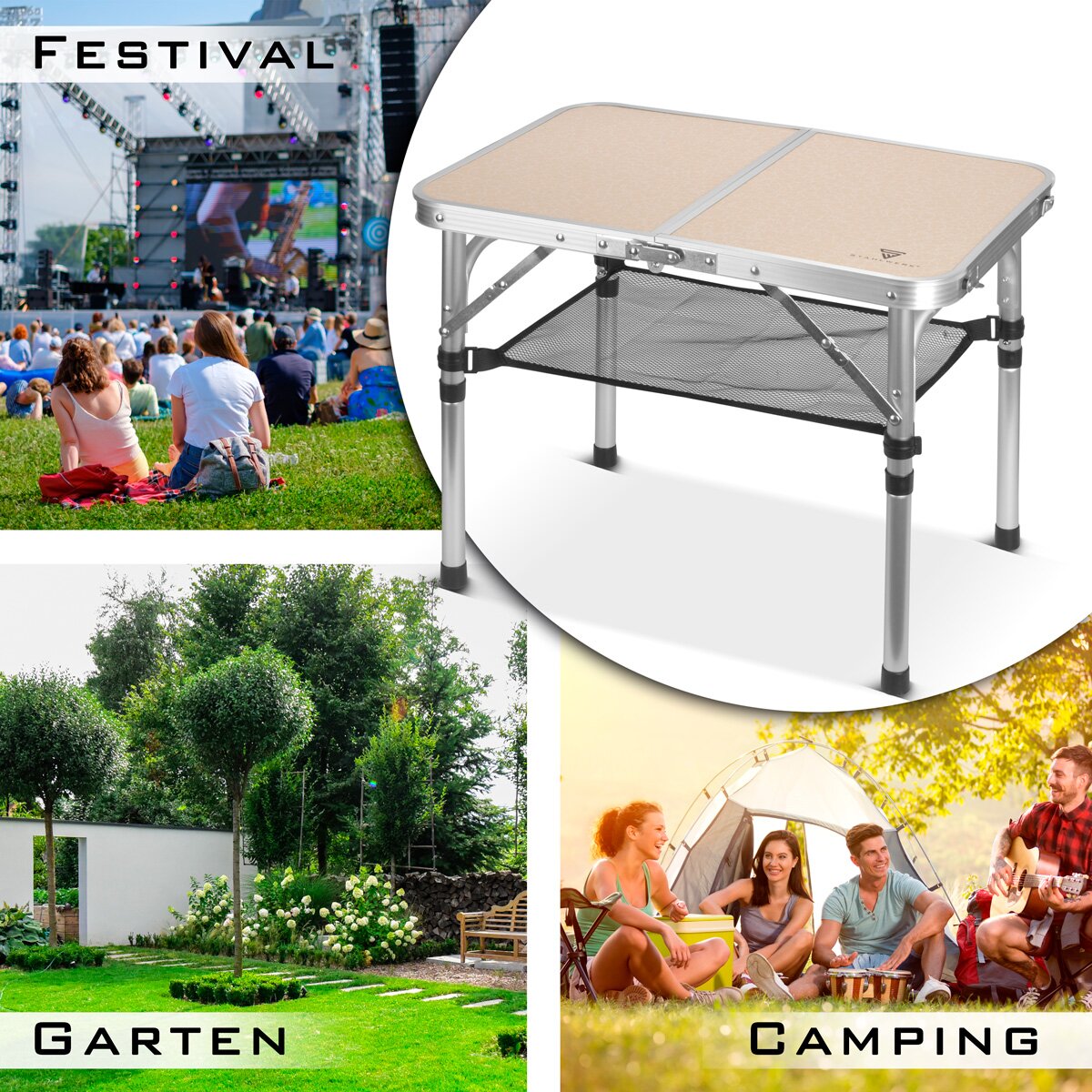 Tableau de pliage en aluminium Steelworks 60 x 40 x 48 cm Tableau de camping | Table en aluminium | Table de jardin | Meubles de camping | Table pliante | Table de pique-nique