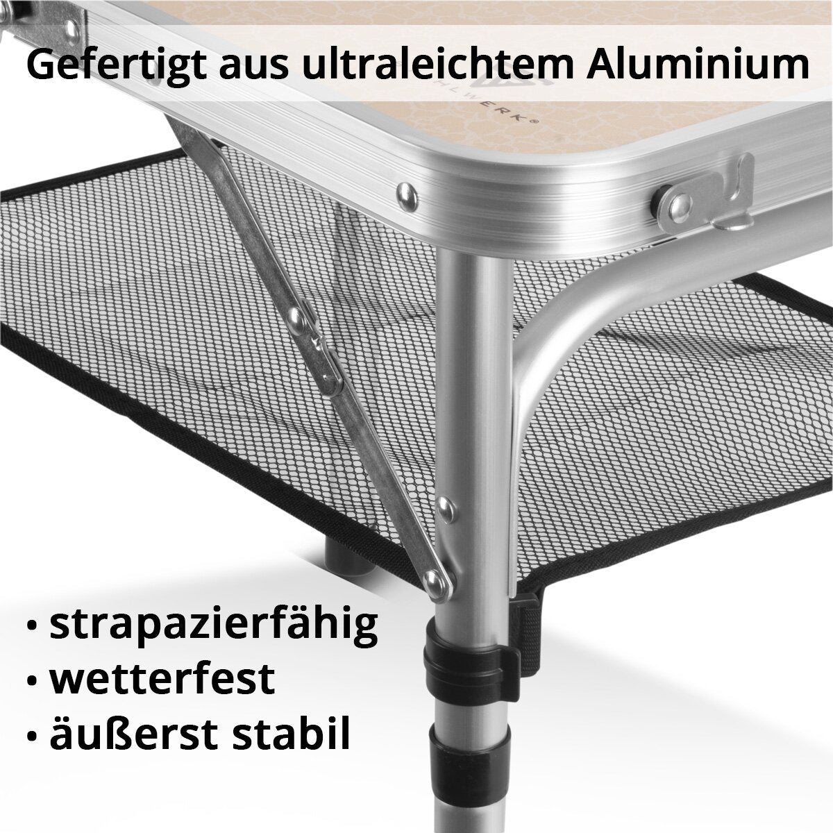 Tableau de pliage en aluminium Steelworks 60 x 40 x 48 cm Tableau de camping | Table en aluminium | Table de jardin | Meubles de camping | Table pliante | Table de pique-nique