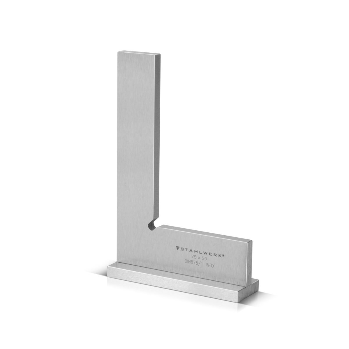 STAHLWERK Anschlagwinkel 90° 75 x 50 mm DIN 875/1 Schlosserwinkel / Winkelanschlag / Präzisionswinkel aus rostfreiem Edelstahl
