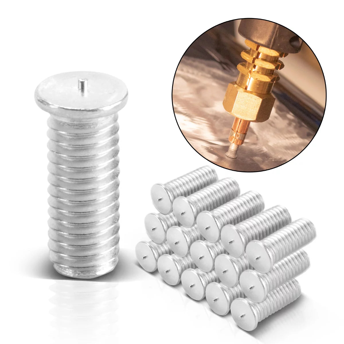 Steelworks 2x Pornos de sudor de aluminio M6 Hilo 100, Accesorios de reparación inteligente para Desip Potters / Dell Lifter / Dot Soldadura / para reparación profesional de cuerpos de automóviles