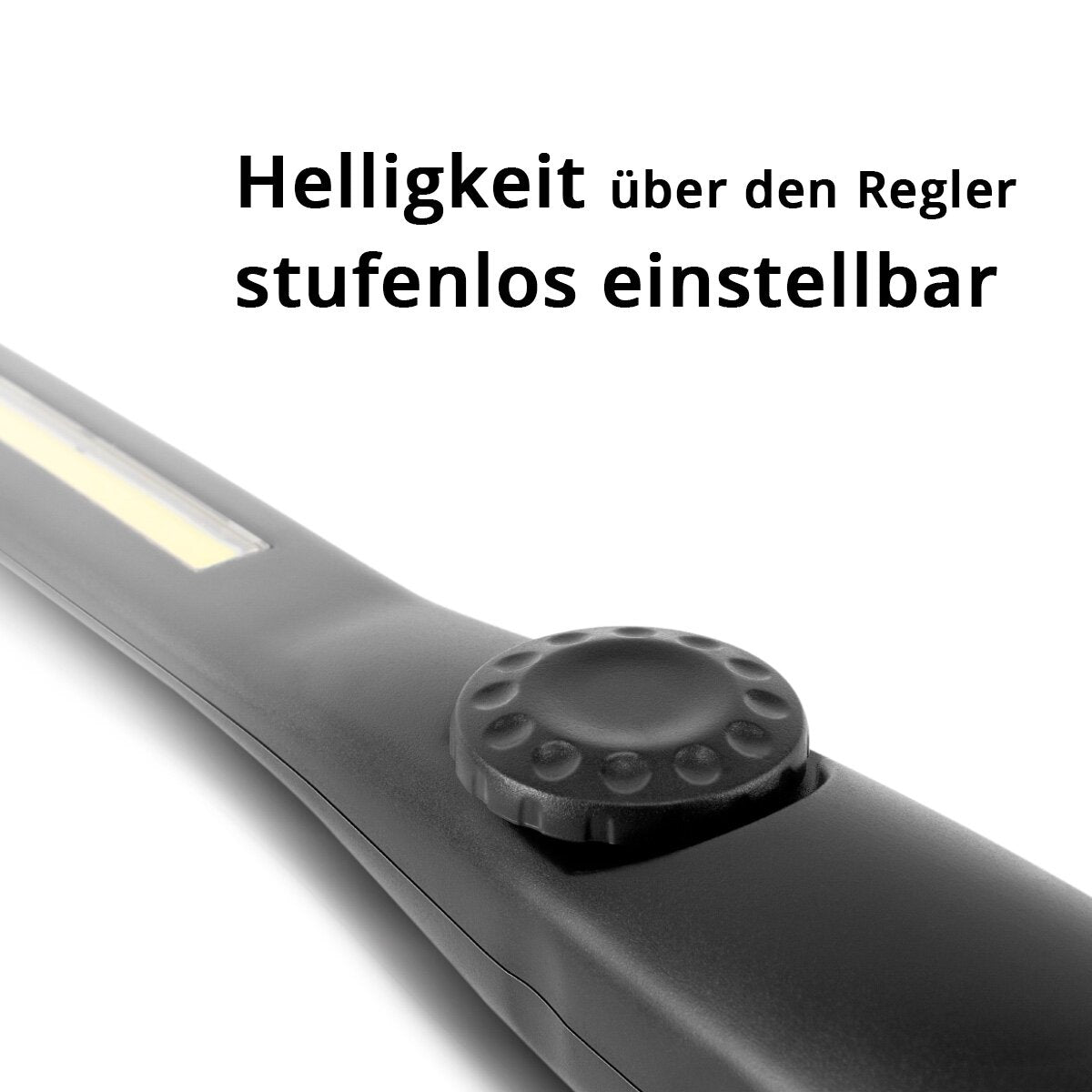 Steelwork LED work lamp AL-300 ST Powerful stable lamp / stable lamp / flashlight with integrated battery, USB connection and swiveling magnetic foot, continuously adjustable
