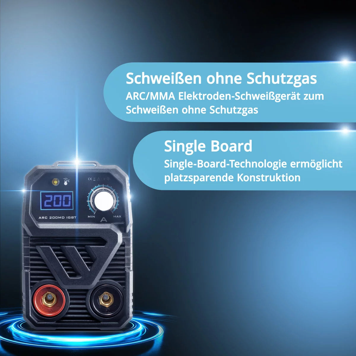 STAHLWERK ARC 200 MD Schweißgerät Vollausstattung - DC MMA | E-Hand| Lift-TIG Inverter mit 200 Ampere, IGBT Technologie und Single-Board, 7 Jahre Hersteller-Garantie