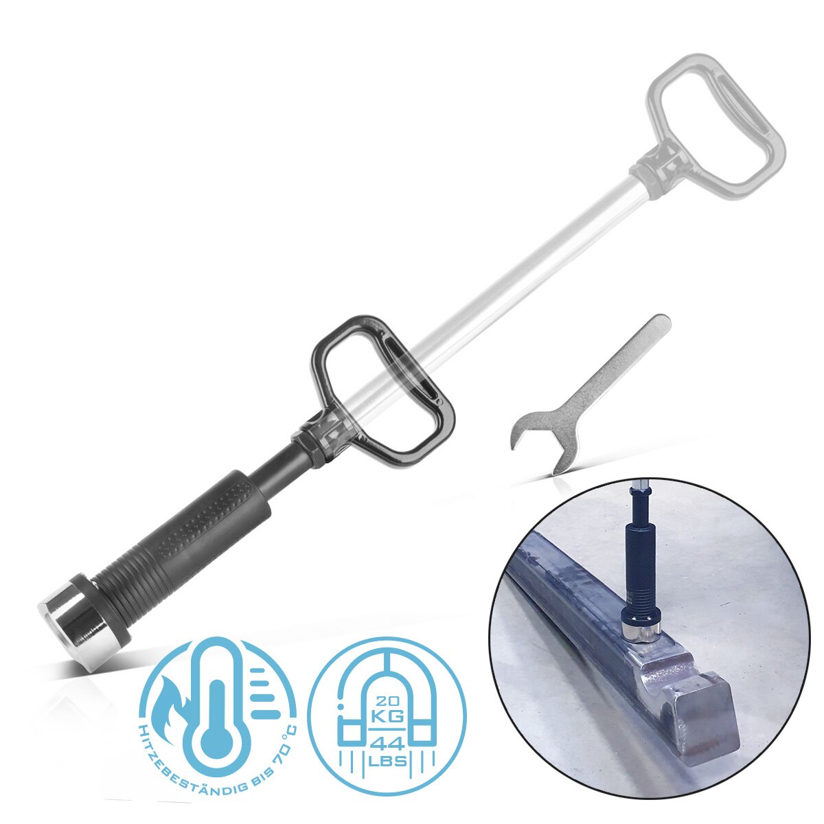 Herramienta de grabación magnética de Steelworks | Herramienta de recogida | Imán estable con longitud variable | Levantador magnético | Magnet de taller para hacer que las piezas, tornillos y tuercas pequeñas magnéticas sin esfuerzo