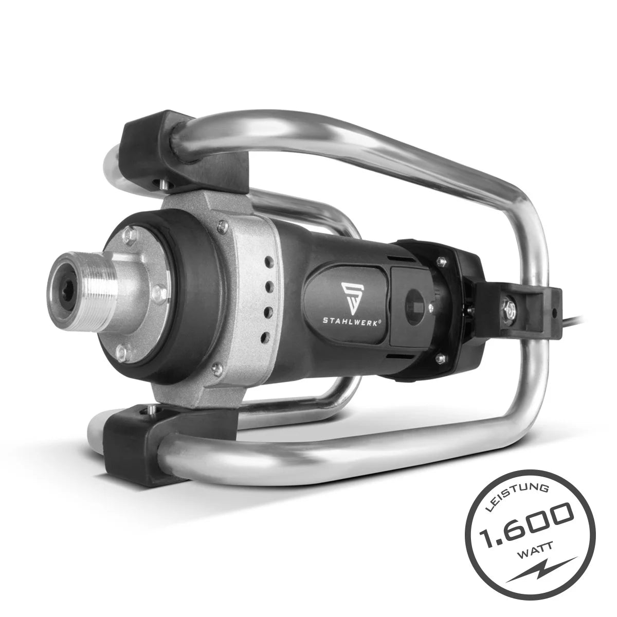 STAHLWERK BR-1600 ST concrete compactor | 1,600 watts at 19,000 rpm | Strong concrete vibrator | Bottle vibrator for 35 / 45 mm vibrating bottle | Internal vibrator for walls, ceilings, foundations