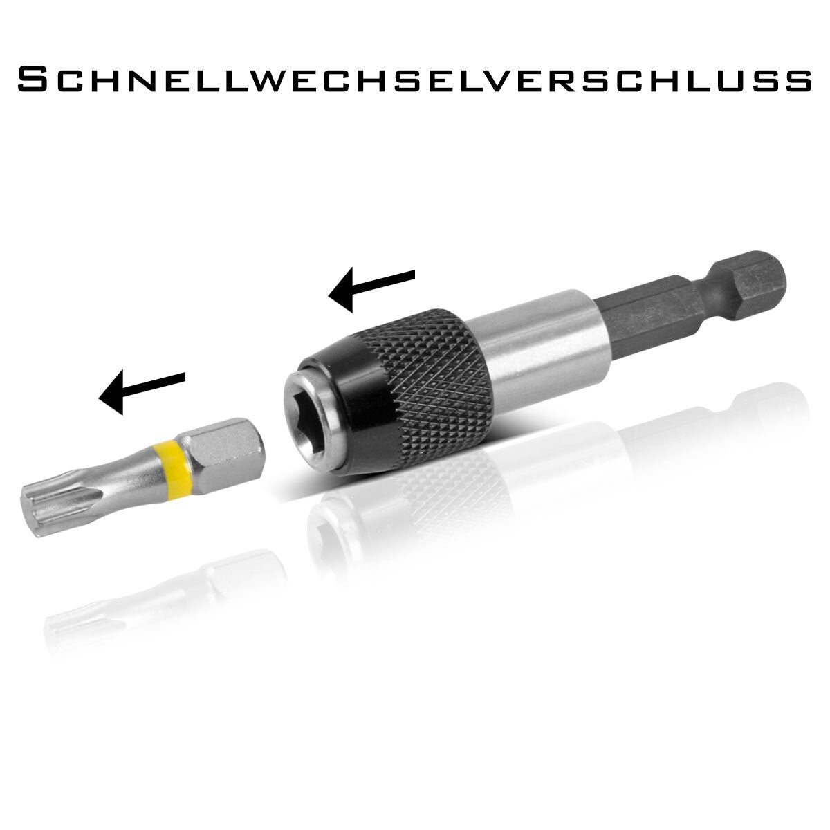 STAHLWERK 15-teiliges Profi-Bit-Set aus Chrom-Vanadium-Stahl mit Magnethalter und Schnellwechsel-Vorrichtung für Akku-Schrauber und Handbohrmaschinen