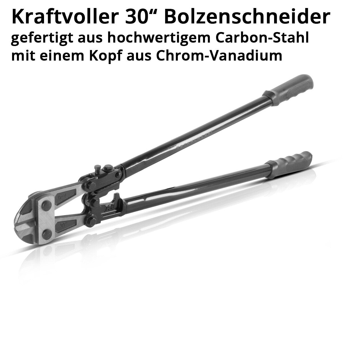STAHLWERK Bolzenschneider 30“ Chrom-Vanadium Profi-Bolzenschere | Stahlschneider | Mattenschneider | Baustahlschere | Metallschneider mit gehärteten Schneidbacken