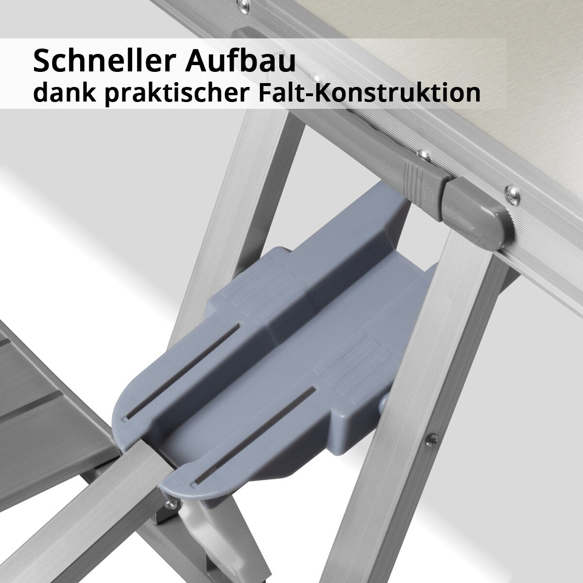 STAHLWERK Campingtisch mit Stühlen | Faltbarer Aluminium-Klapptisch | Gartentisch | Biertisch | Campingmöbel | Falttisch | klappbare Tischgarnitur im Set mit Campingstühlen für 4 Personen