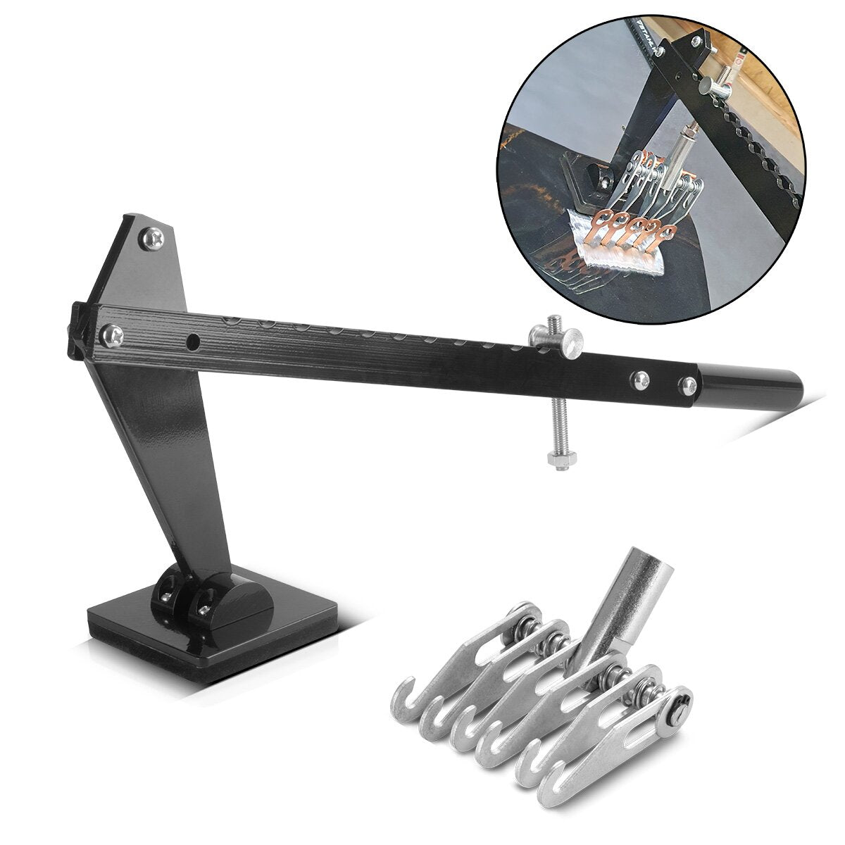 STAHLWERK Dellenzieher Set mit Ausbeulkralle und Aluminium-Dellenabzieher | Smart Repair Zubehör für Ausbeulspotter | Dellenlifter Ausbeulwerkzeug zur professionellen Reparatur von Kfz-Karosserien