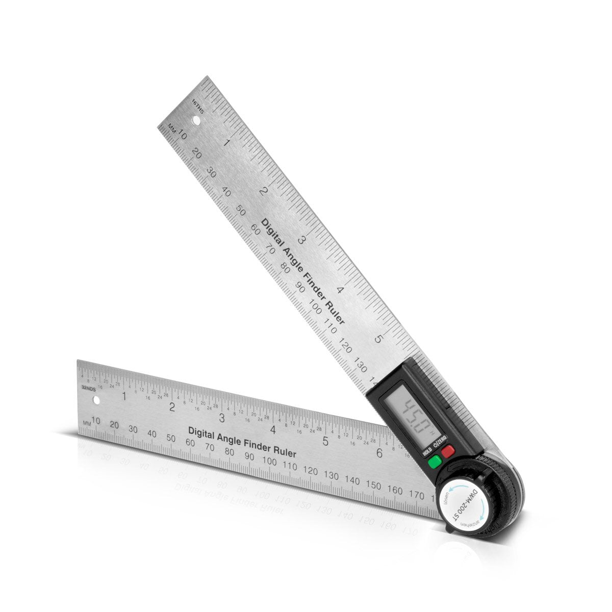 STAHLWERK digital protractor DWM-200 ST with 180 mm measuring range 360° precision angle measuring device | Gauge | Stainless steel angle ruler