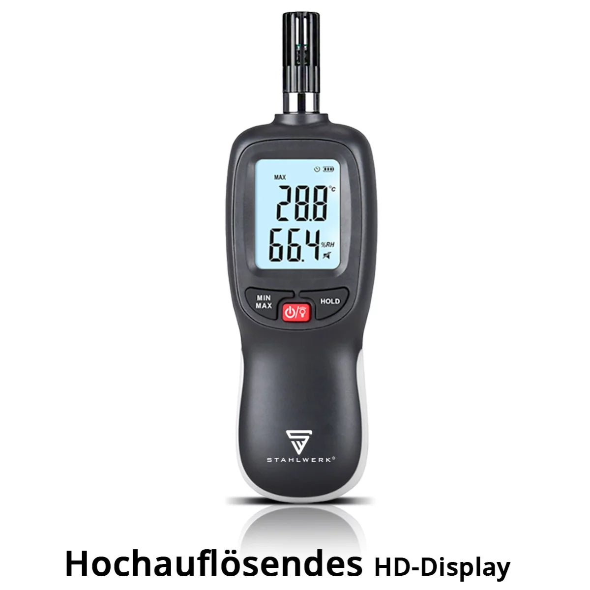 STAHLWERK humidity and temperature measuring device | Precise digital measuring device for professional determination of the room climate | Ideal for controlling temperature and humidity