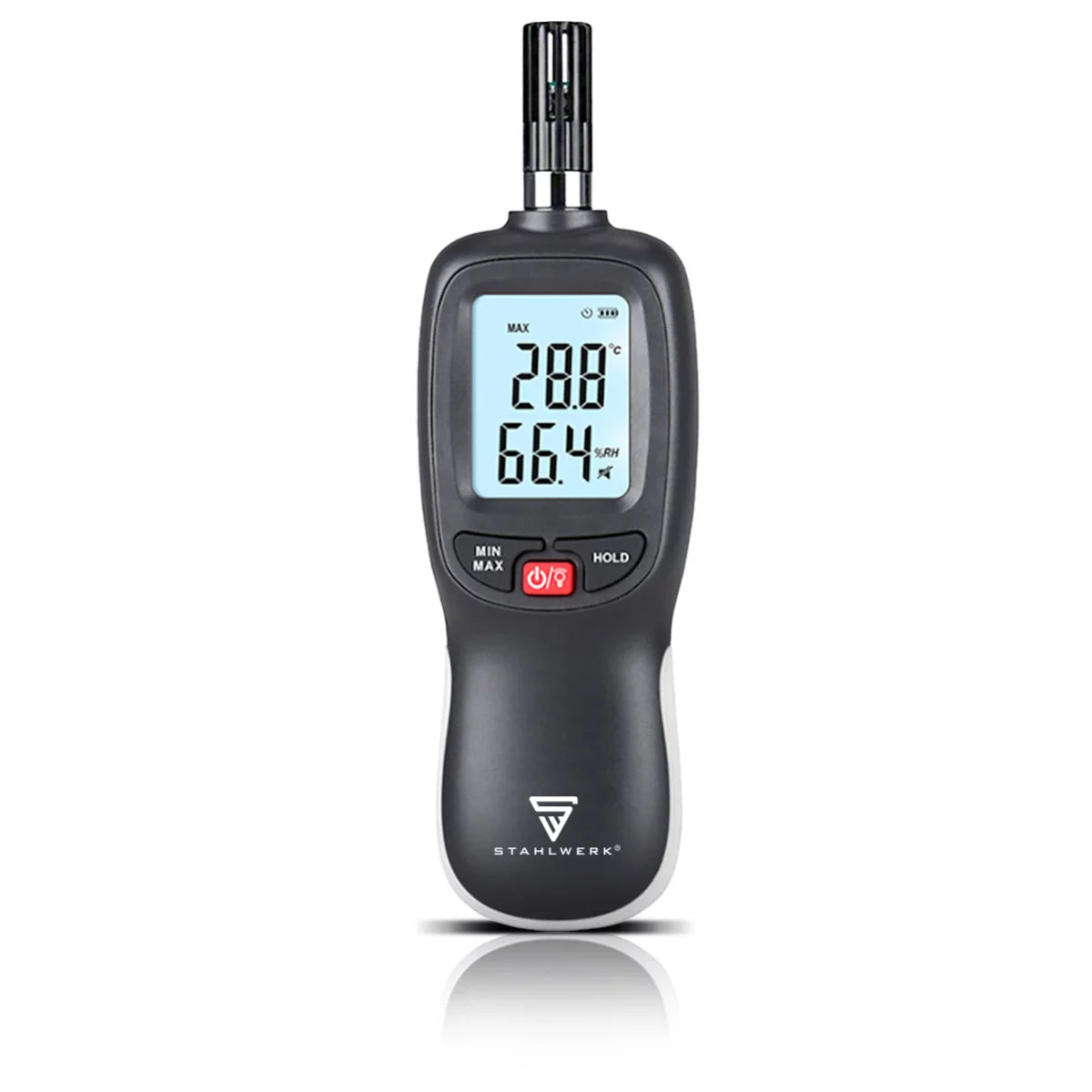 STAHLWERK humidity and temperature measuring device | Precise digital measuring device for professional determination of the room climate | Ideal for controlling temperature and humidity