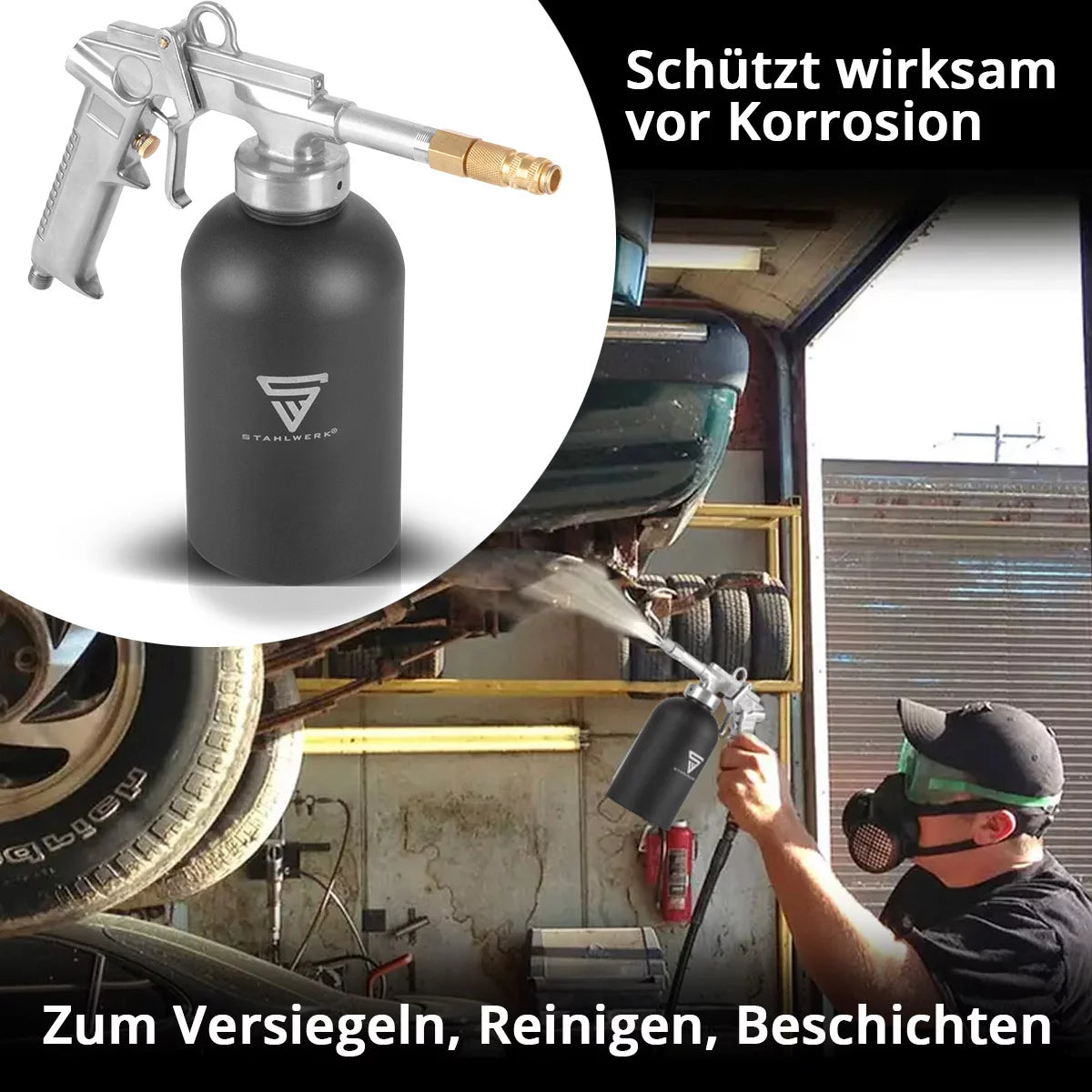 Gun de pulvérisation de protection de la rouille en acier 1100 ml 4-6 Bar Gun cavité | Pistolet de tasse imprimée | Pistolet de protection des sous-corps | Pistolet à air comprimé | Scellage de la cavité | Protection contre la corrosion