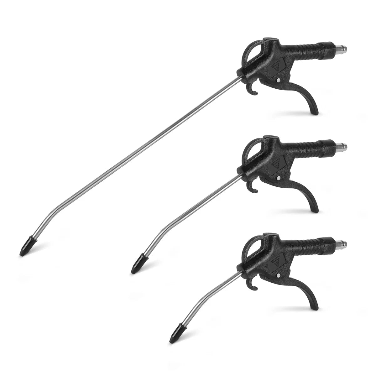 Set di pistole di soffiaggio ad aria compressa STAHLWERK da 3 pezzi | Lunghezze ugello 100, 150 e 300 mm | Pressione di esercizio 6 bar | Raccordo da 1/4" | Pistola ergonomica per la pulizia dell'aria compressa per officine automobilistiche e artigianato