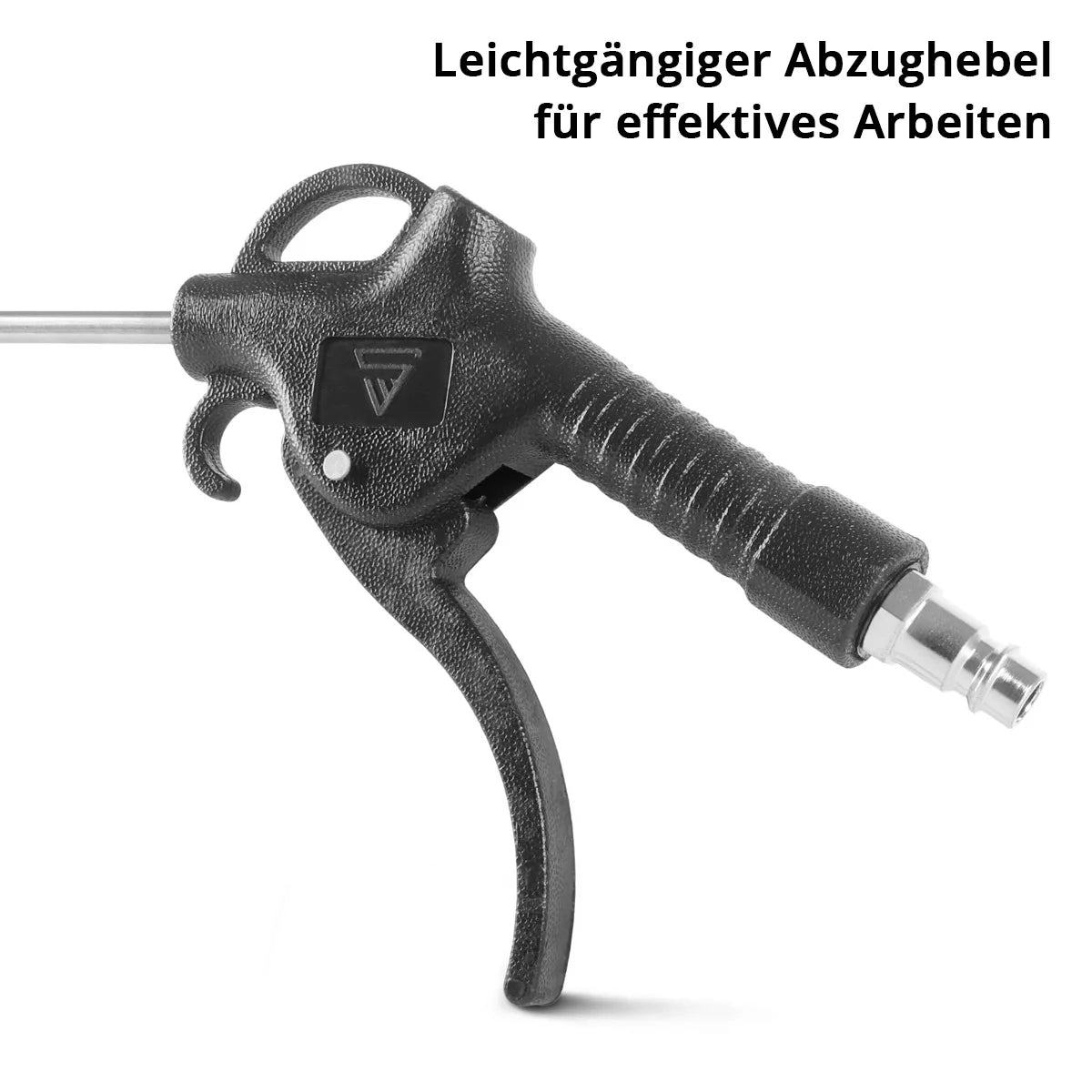 STAHLWERK Kit de 3 soufflettes à air comprimé | Longueurs de buses 100, 150 et 300 mm | Pression de service 6 bars | Raccord 1/4" | Pistolet de nettoyage à air comprimé ergonomique pour ateliers automobiles et artisanat