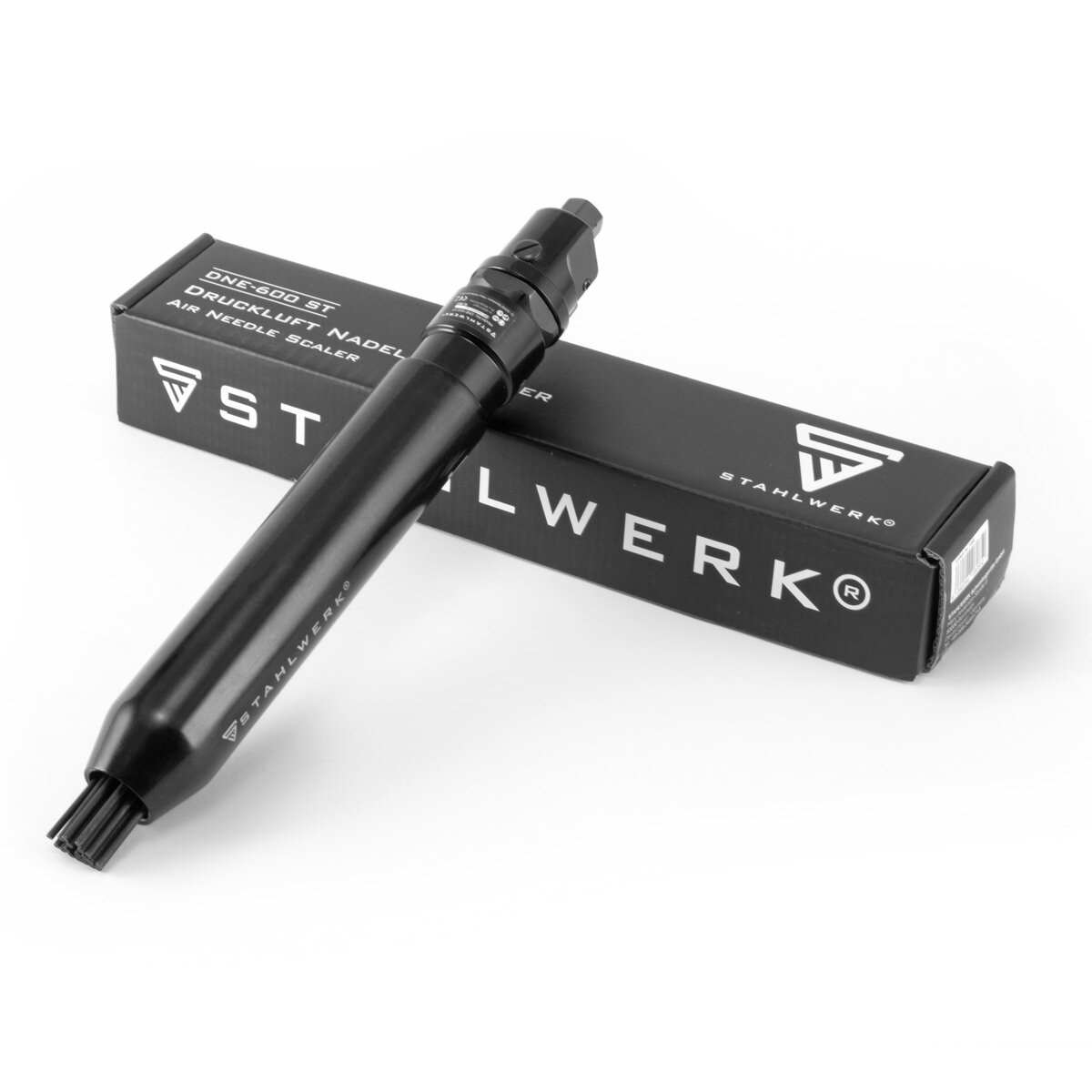 STAHLWERK DNE-600 ST professioneller Druckluft-Nadelentroster in gerader Bauform Trommelhub 14 mm 6.000 Schläge pro Minute für Werkstatt und Industrie