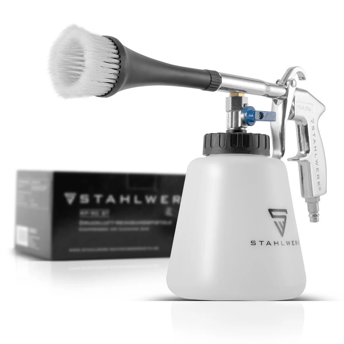 Steelworks Pun di pulizia dell'aria compressa RP-90 ST con set di accessori | Cleaner d'aria compresso con effetto tornado | Cleaner interiore | Lavare la pistola | Pistola a patta motore per pulire le superfici sporche