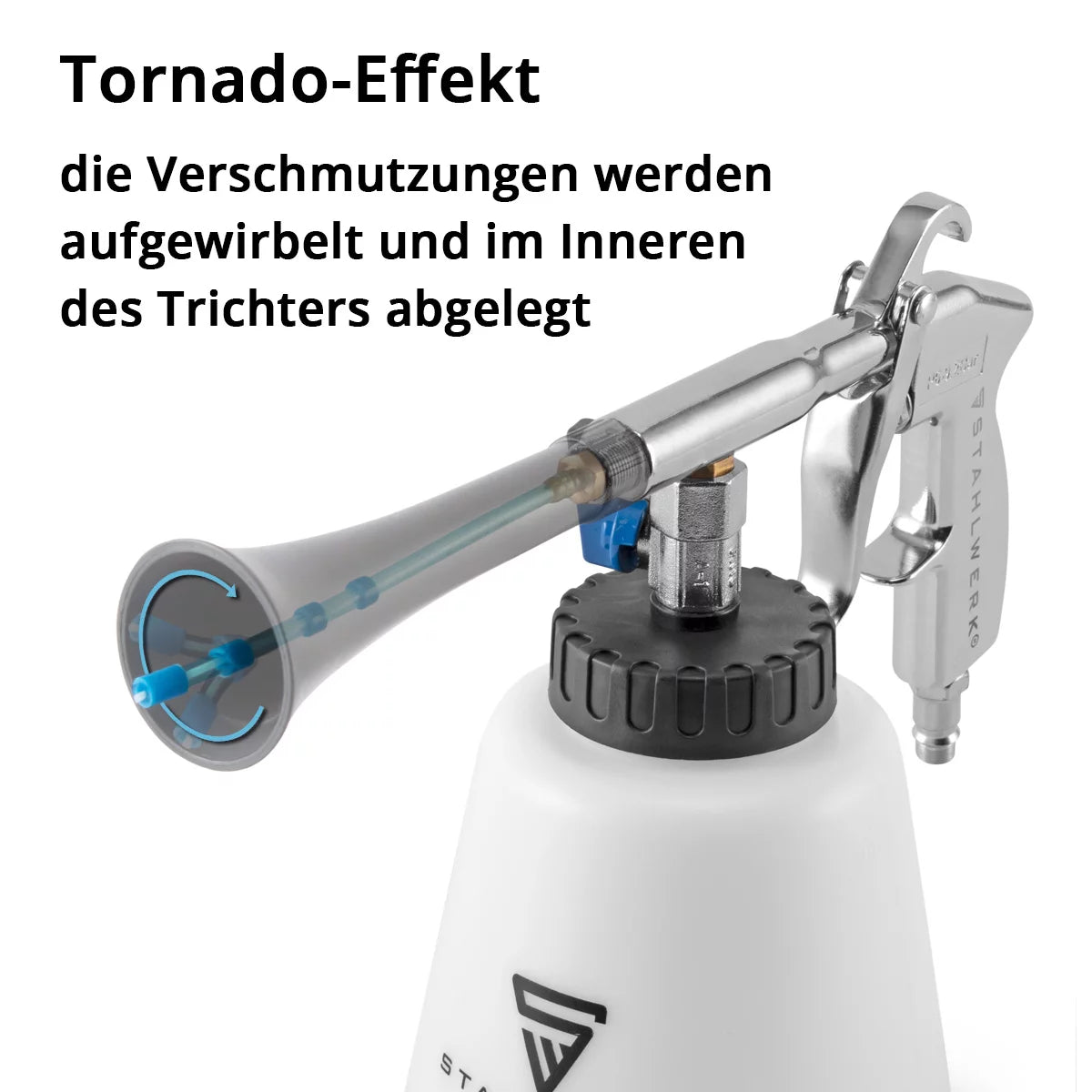 STAHLWERK professional compressed air cleaning gun RP-90 ST, high-quality compressed air cleaner with tornado effect for effective cleaning of dirty surfaces