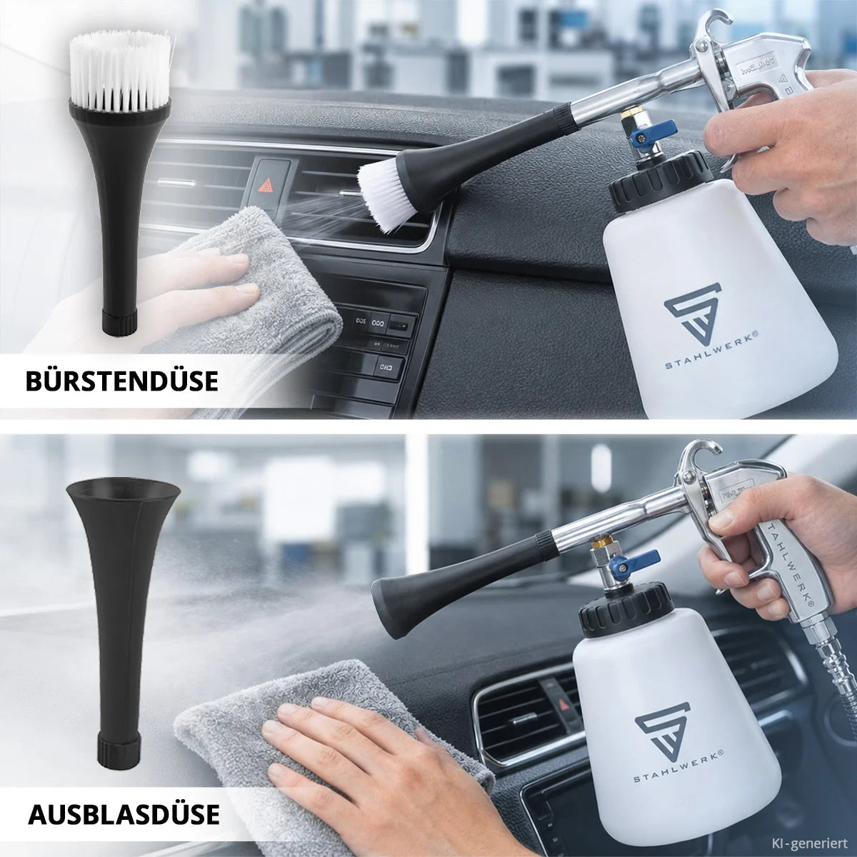 STAHLWERK professional compressed air cleaning gun RP-90 ST, high-quality compressed air cleaner with tornado effect for effective cleaning of dirty surfaces